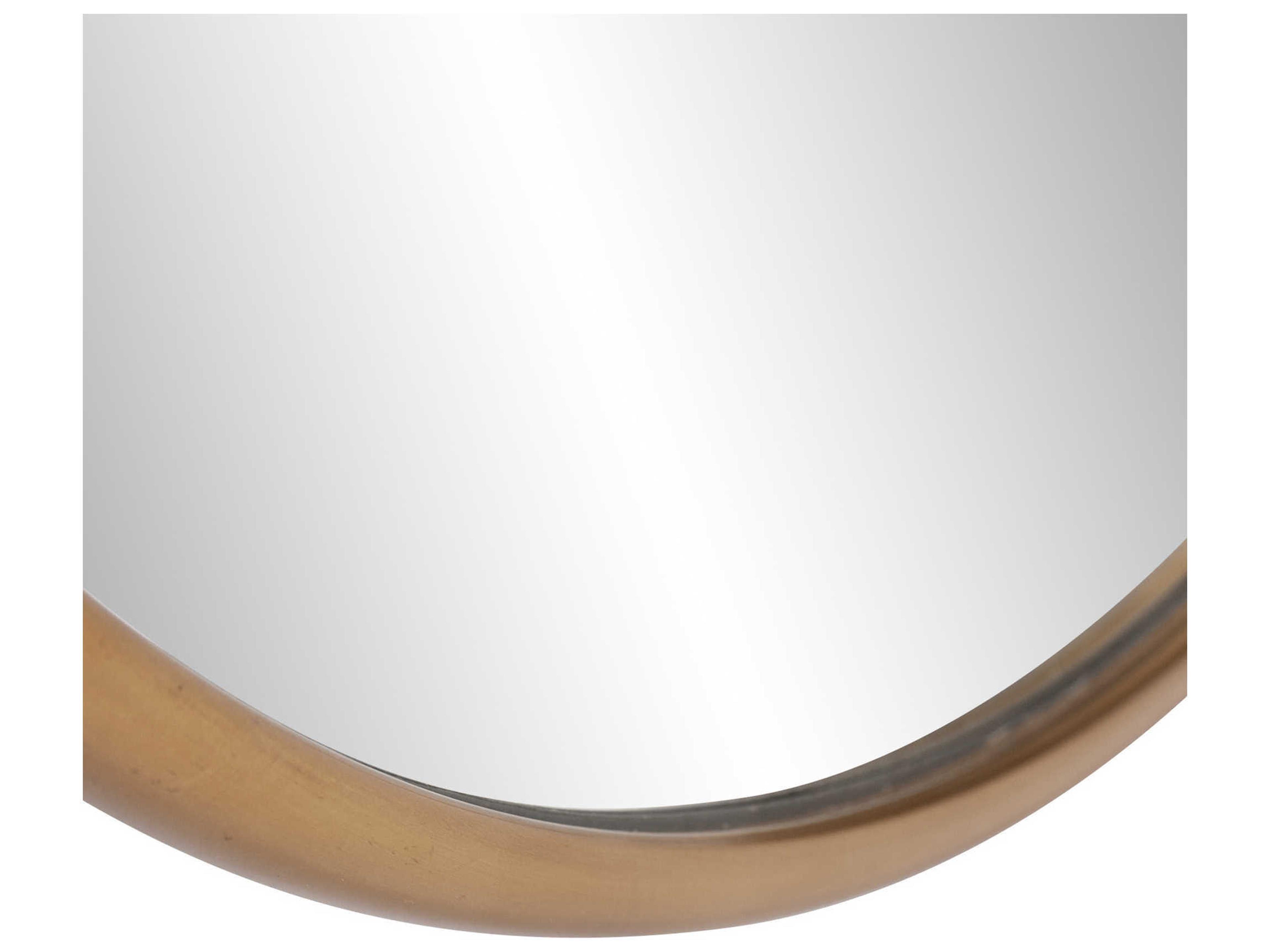 Howard Elliott Yorkville Brushed Brass Round Wall Mirror