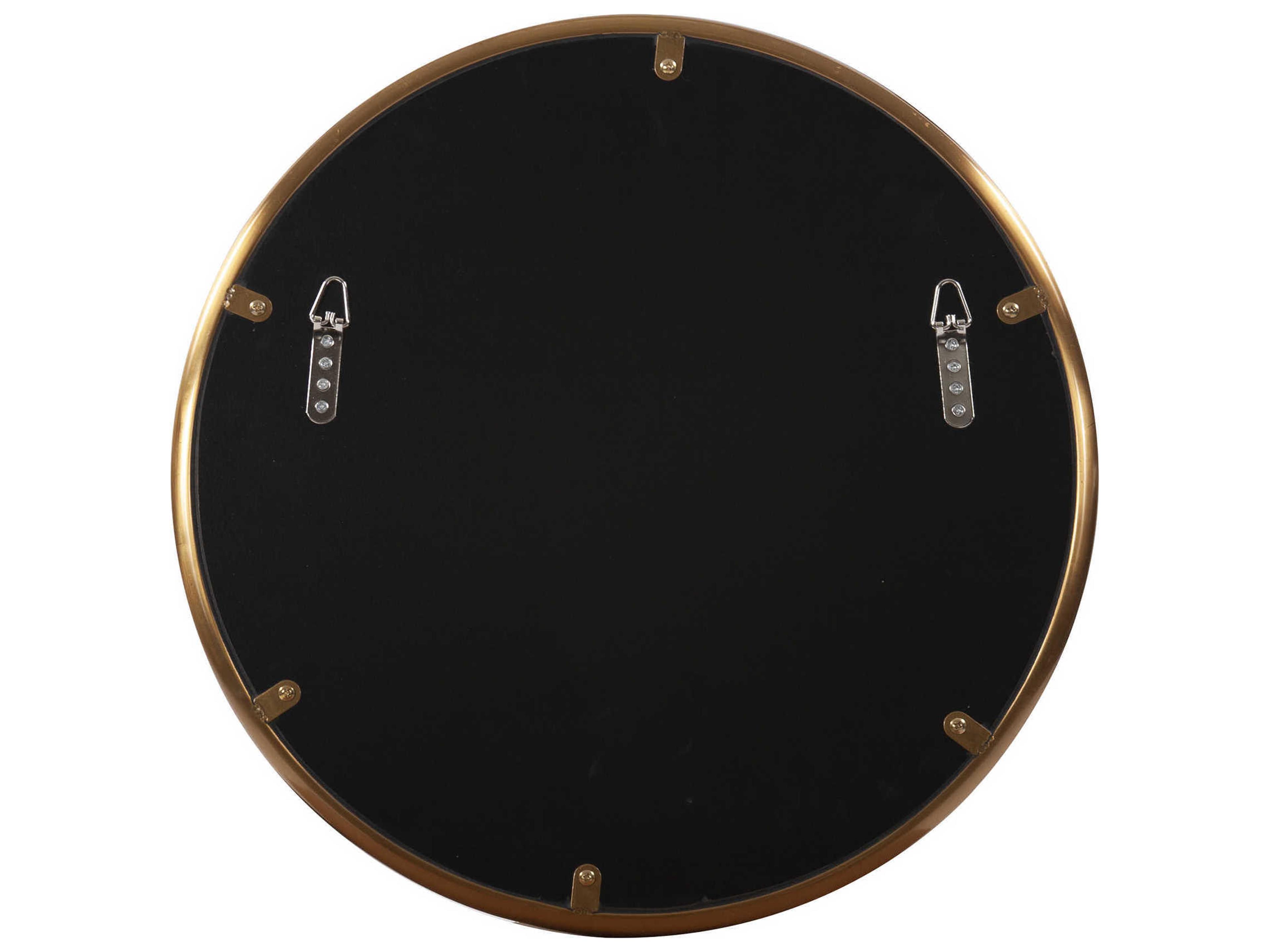 Howard Elliott Yorkville Brushed Brass Round Wall Mirror