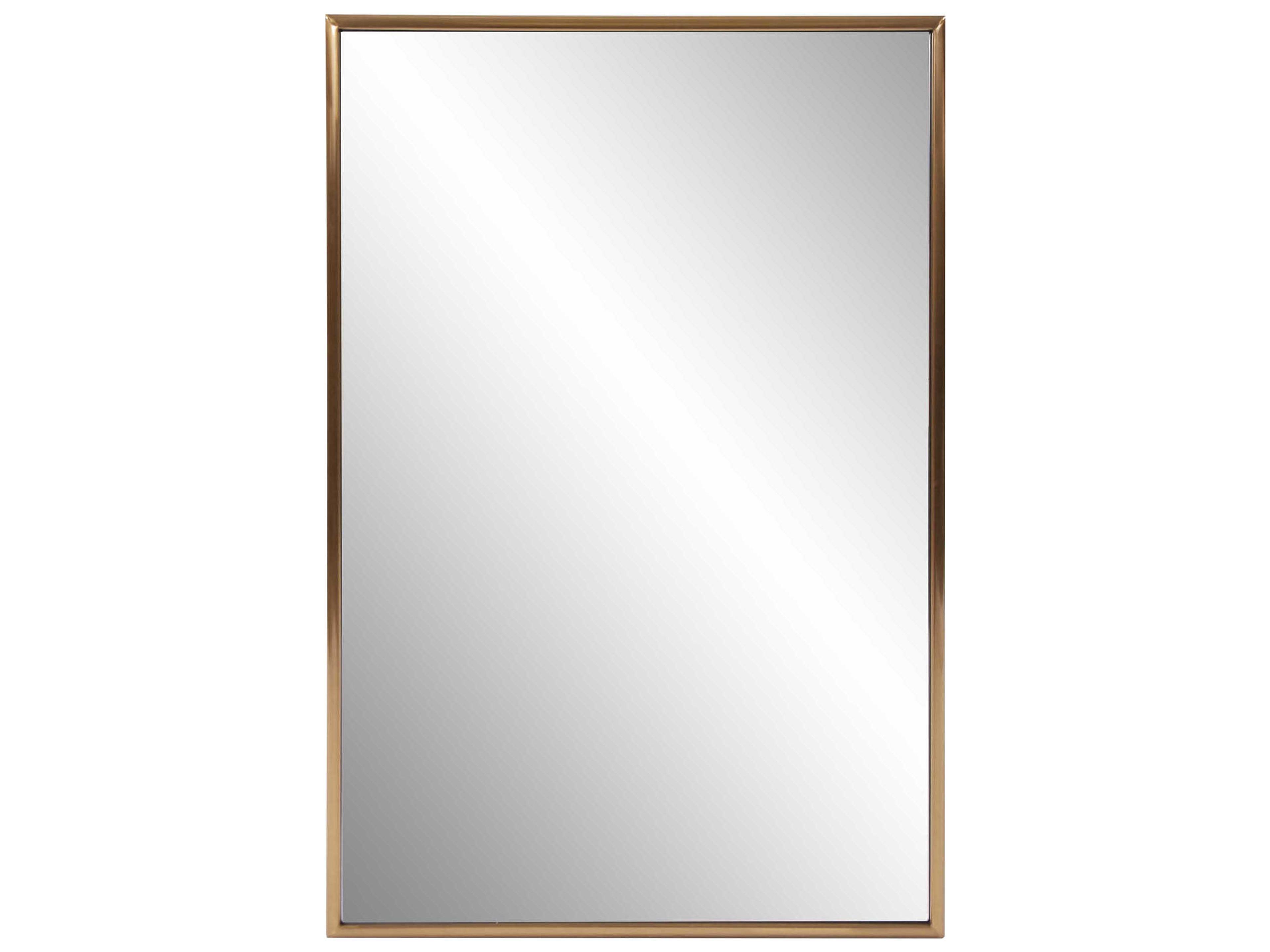 Yorkville Brushed Brass Rectangular Wall Mirror