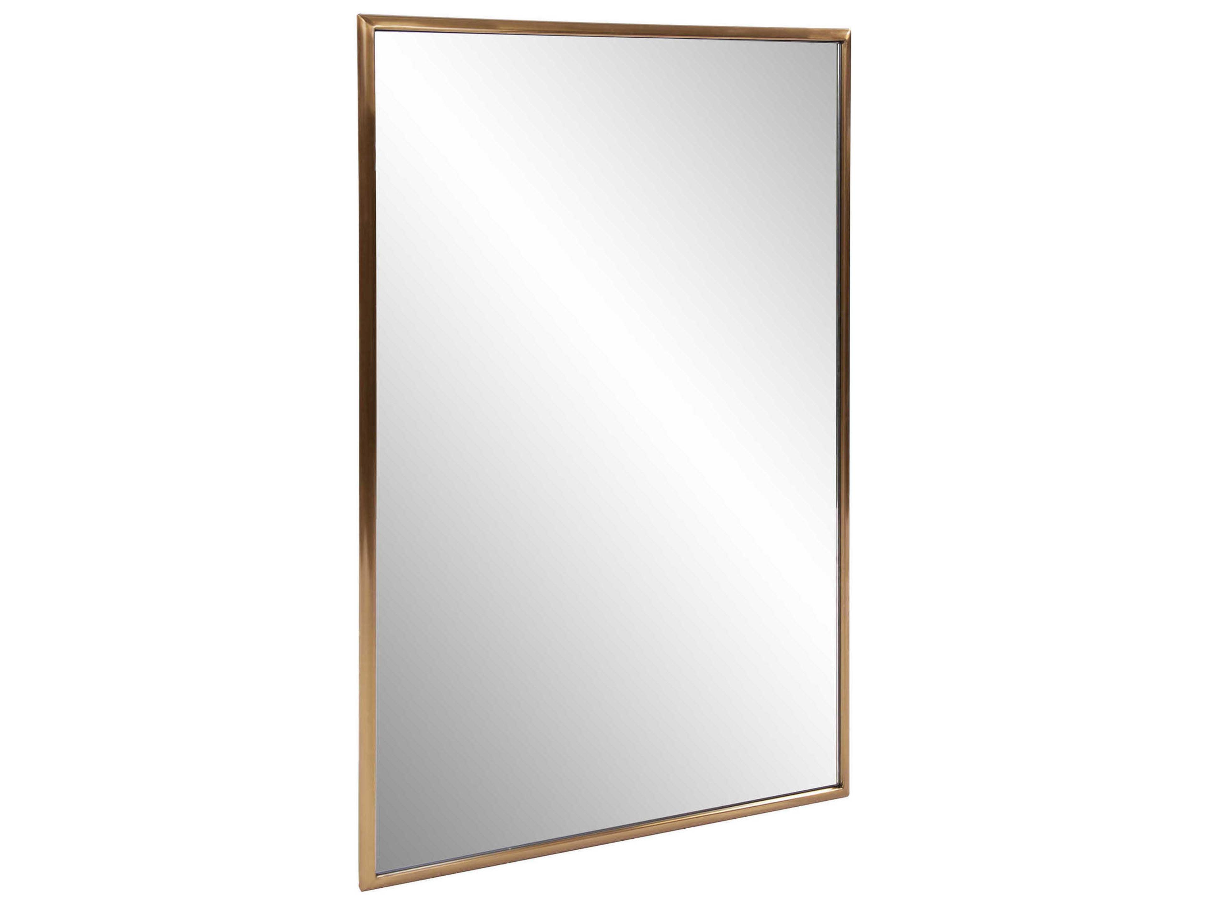 Howard Elliott Yorkville Brushed Brass Rectangular Wall Mirror