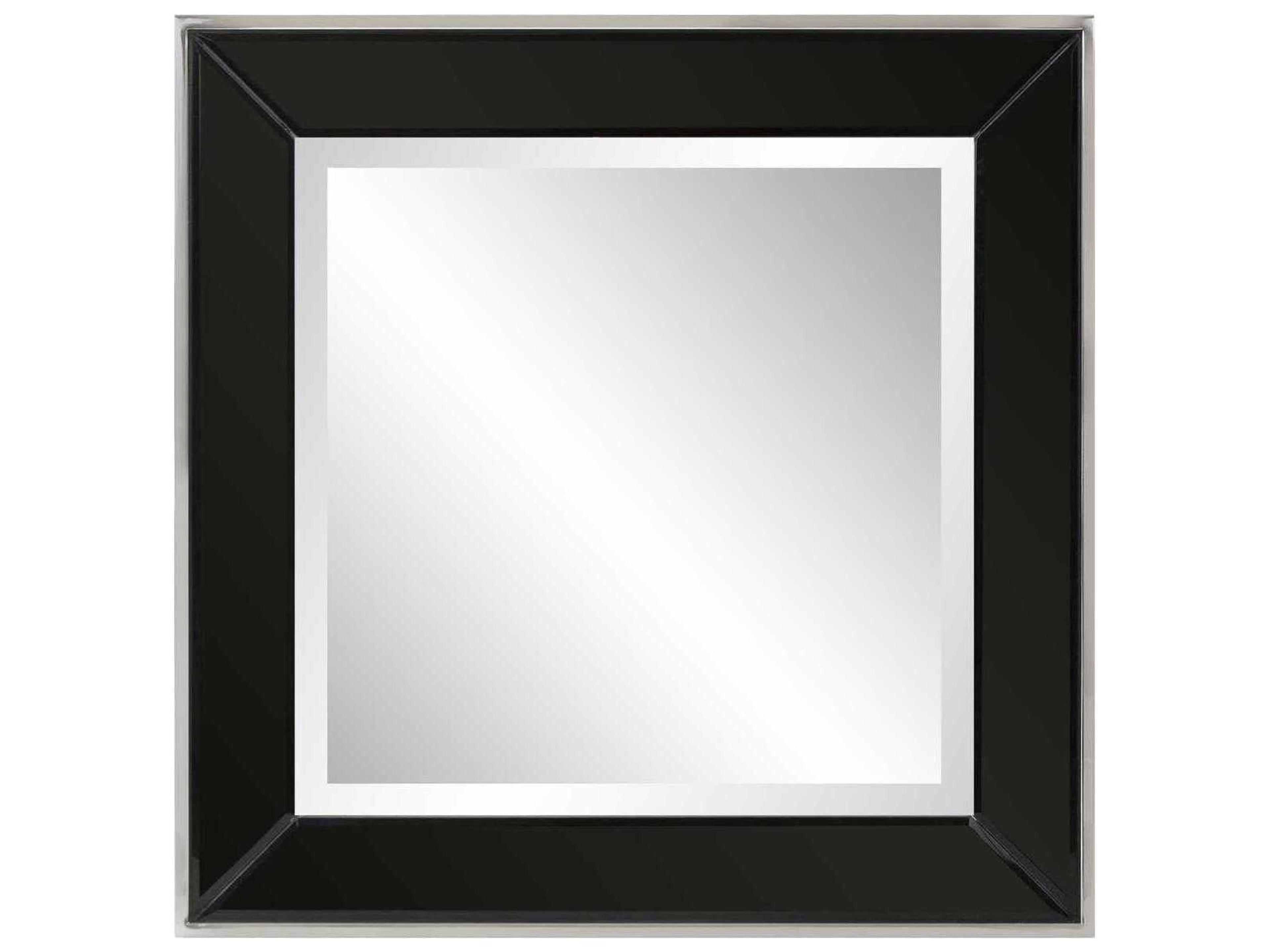 Devon Black Square Wall Mirror