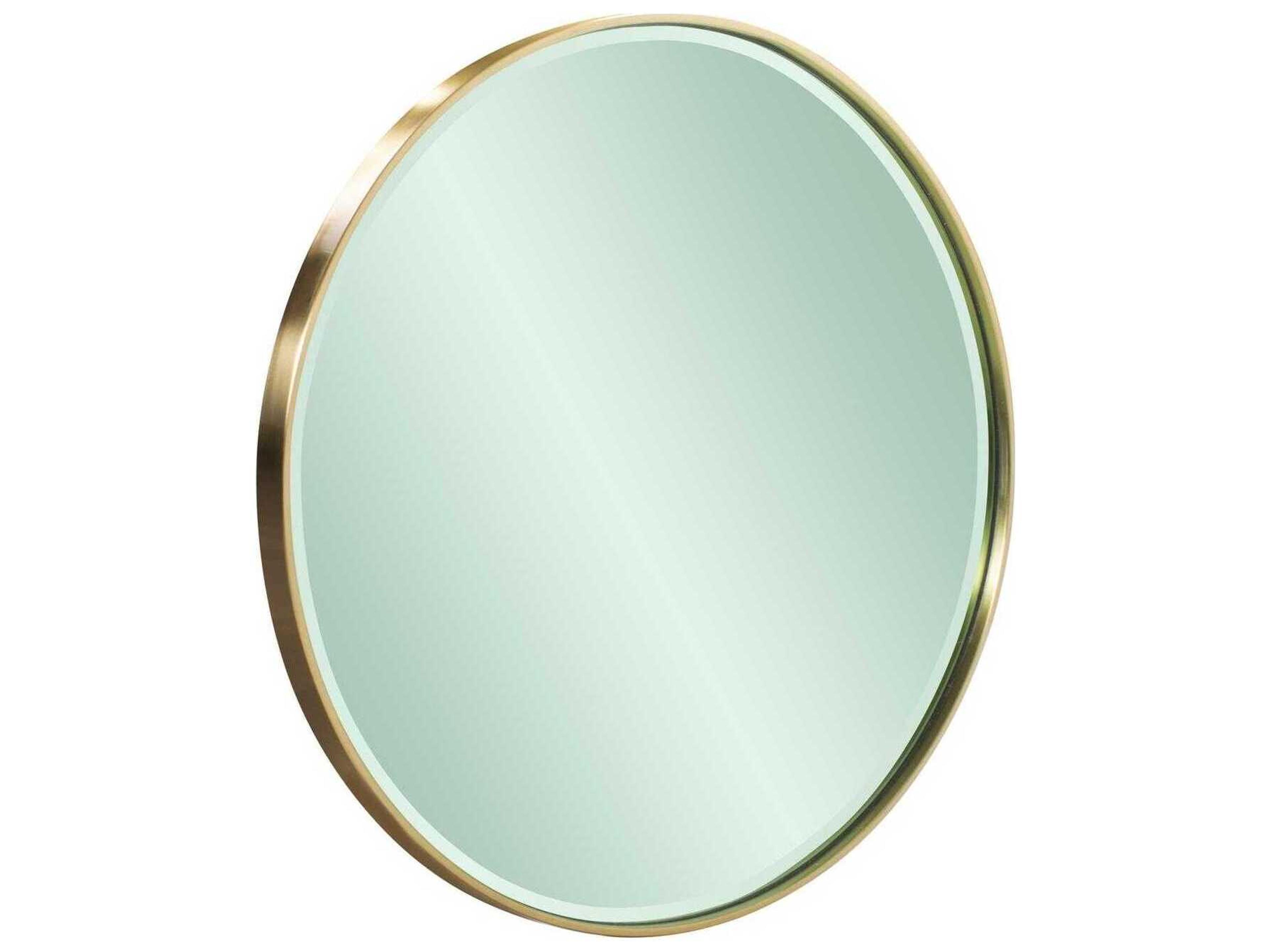 Howard Elliott Broidy Emerald Gold Round Wall Mirror