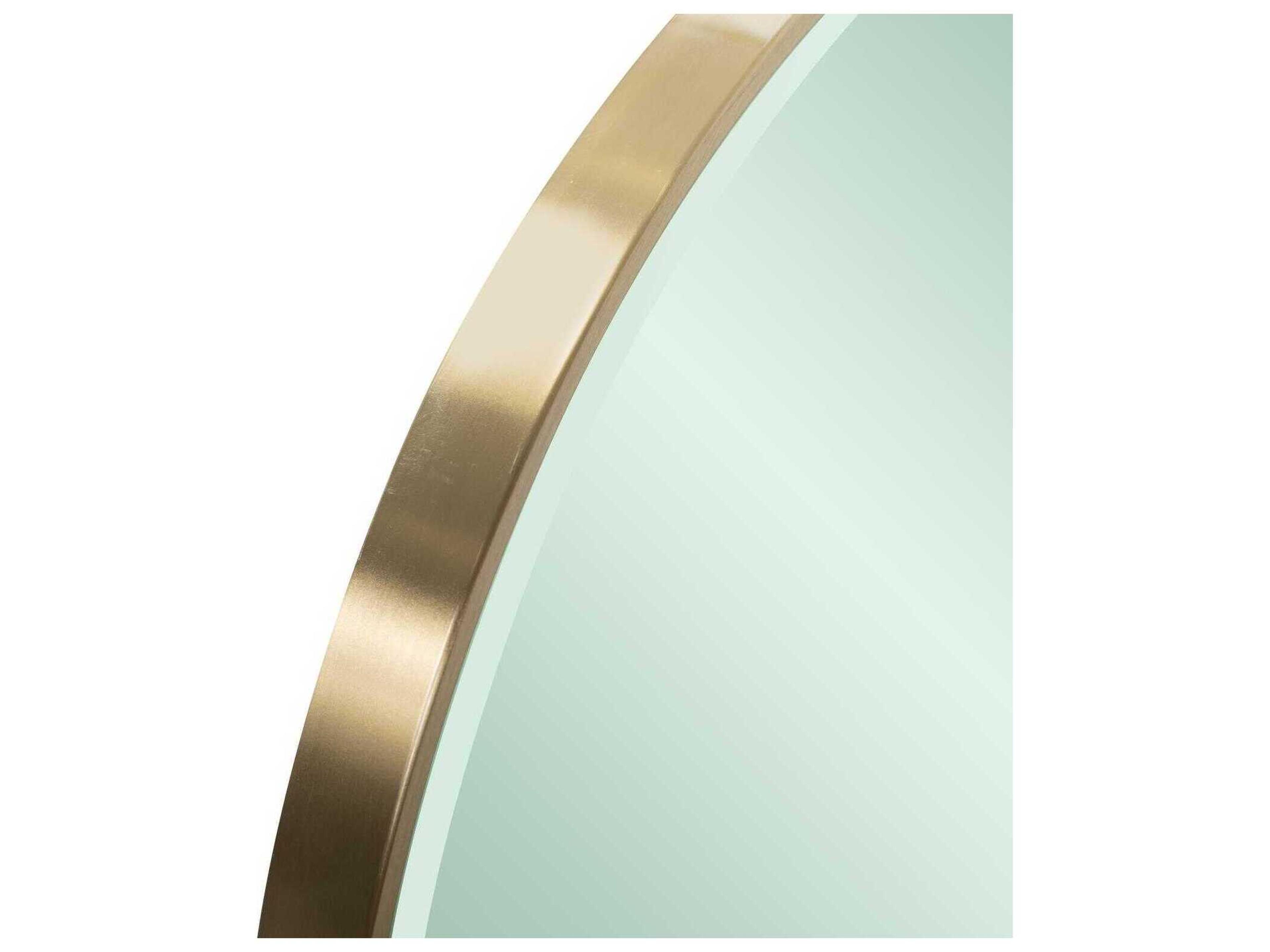 Howard Elliott Broidy Emerald Gold Round Wall Mirror