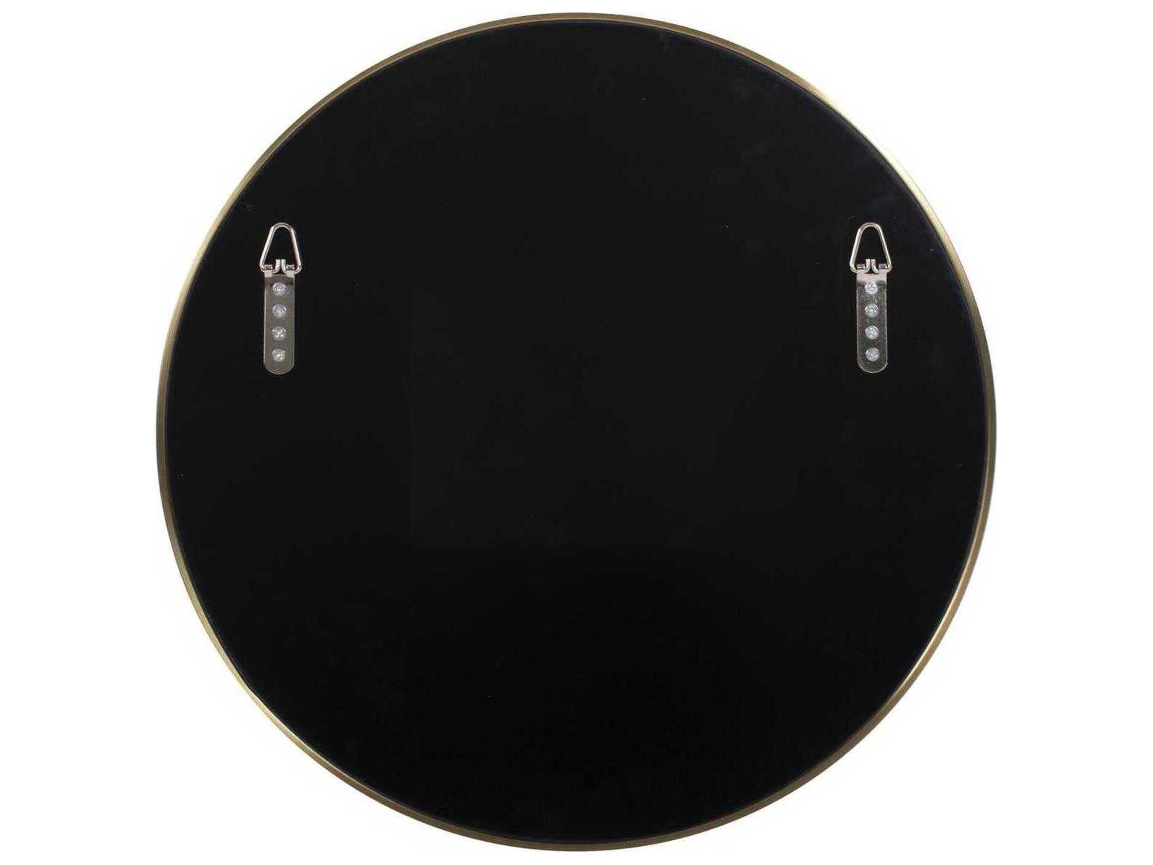 Howard Elliott Broidy Emerald Gold Round Wall Mirror