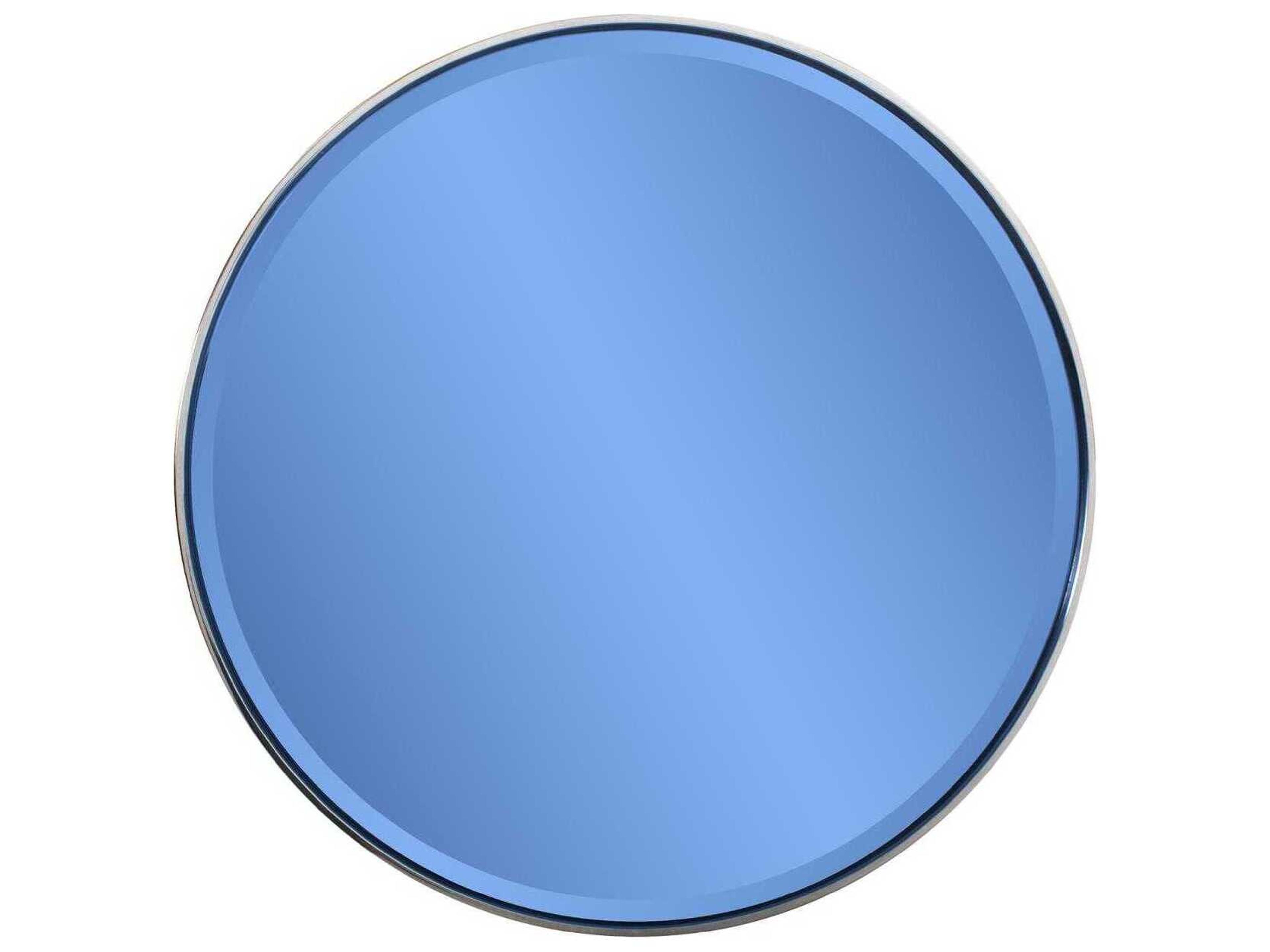 Broidy Sapphire Blue Gold Round Wall Mirror