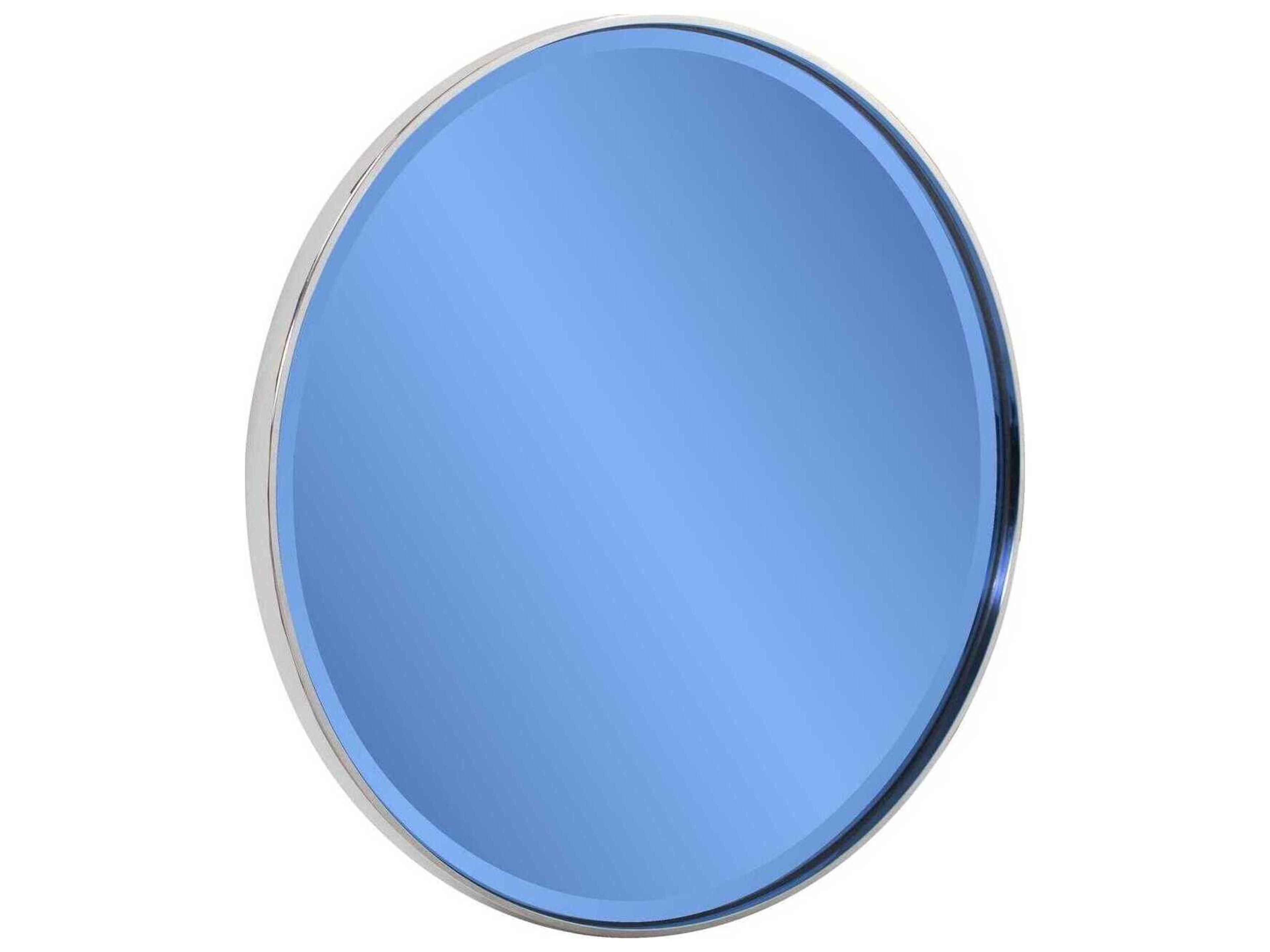 Howard Elliott Broidy Sapphire Blue Gold Round Wall Mirror