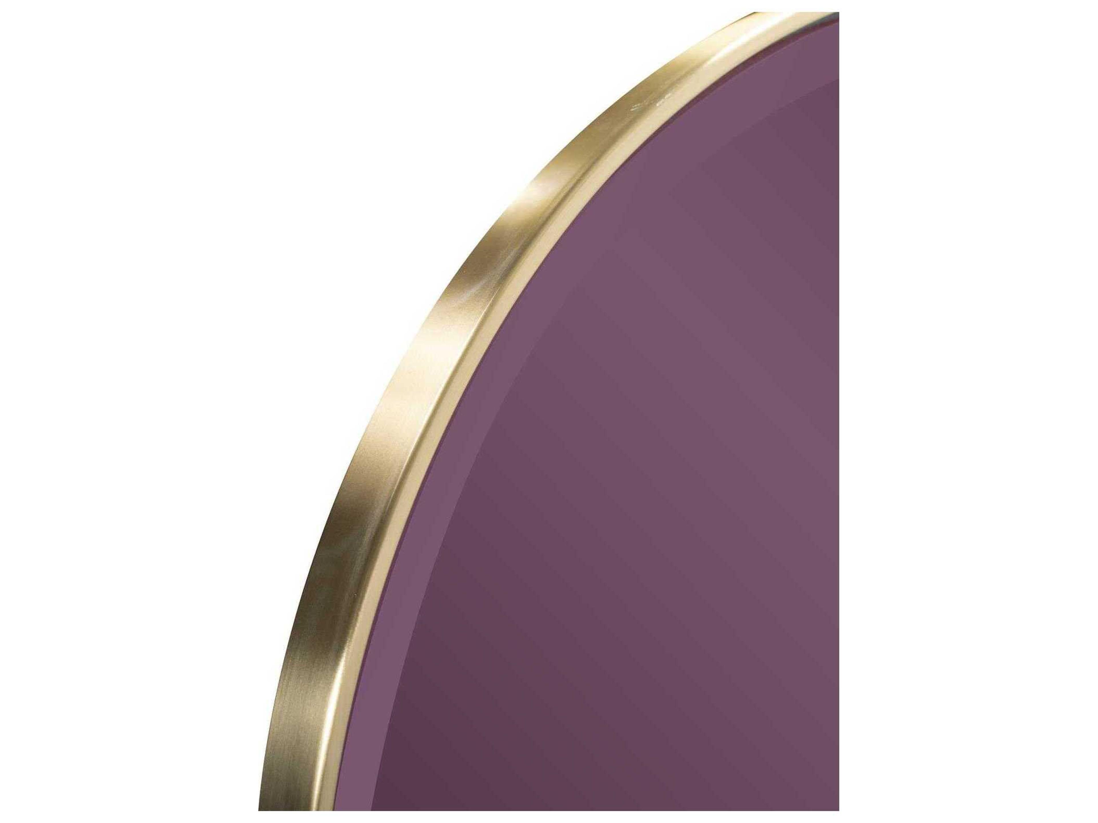 Howard Elliott Broidy Aubergine Purple Gold Round Wall Mirror