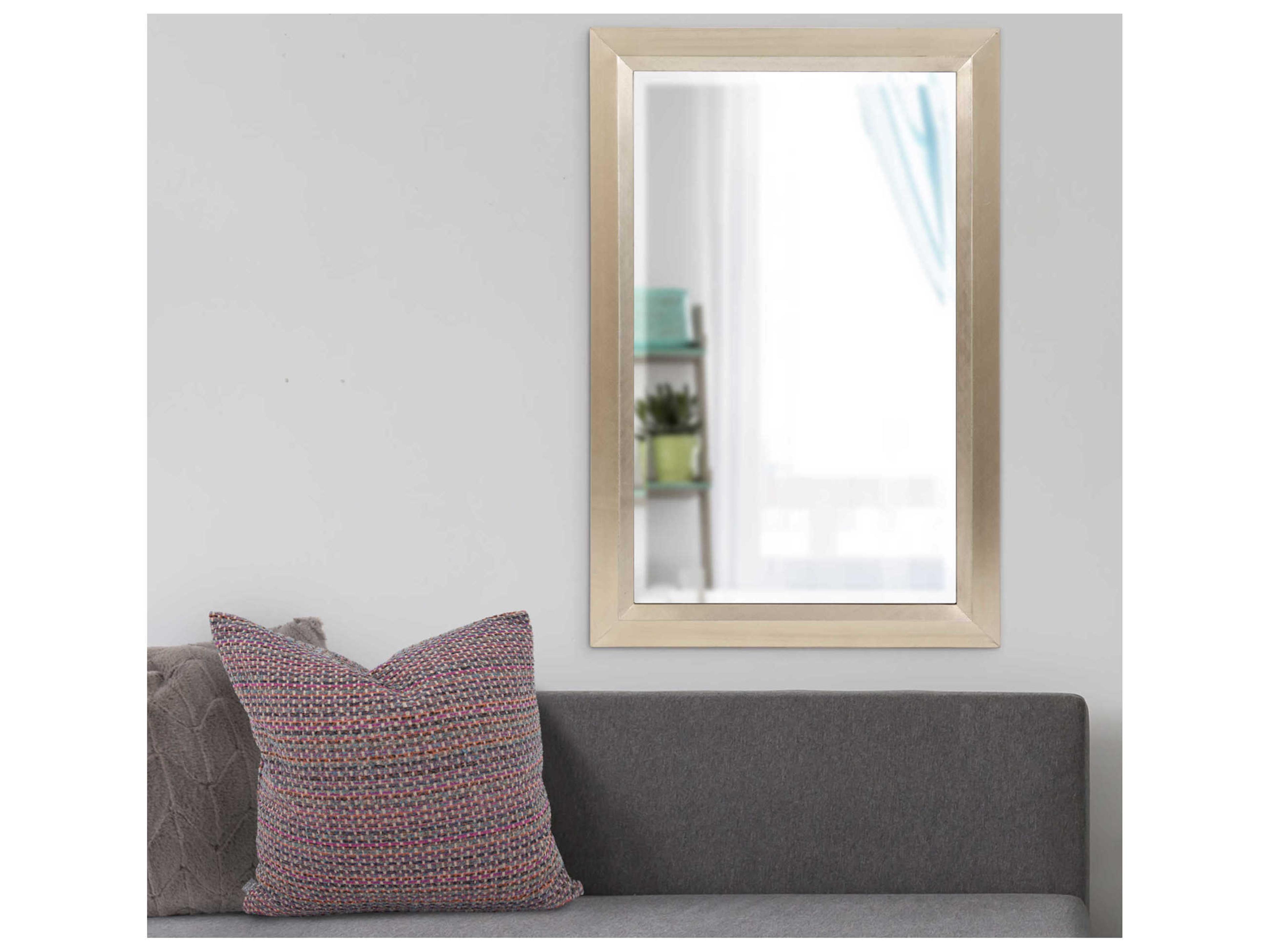 Howard Elliott Avery Champagne Silver Rectangular Wall Mirror