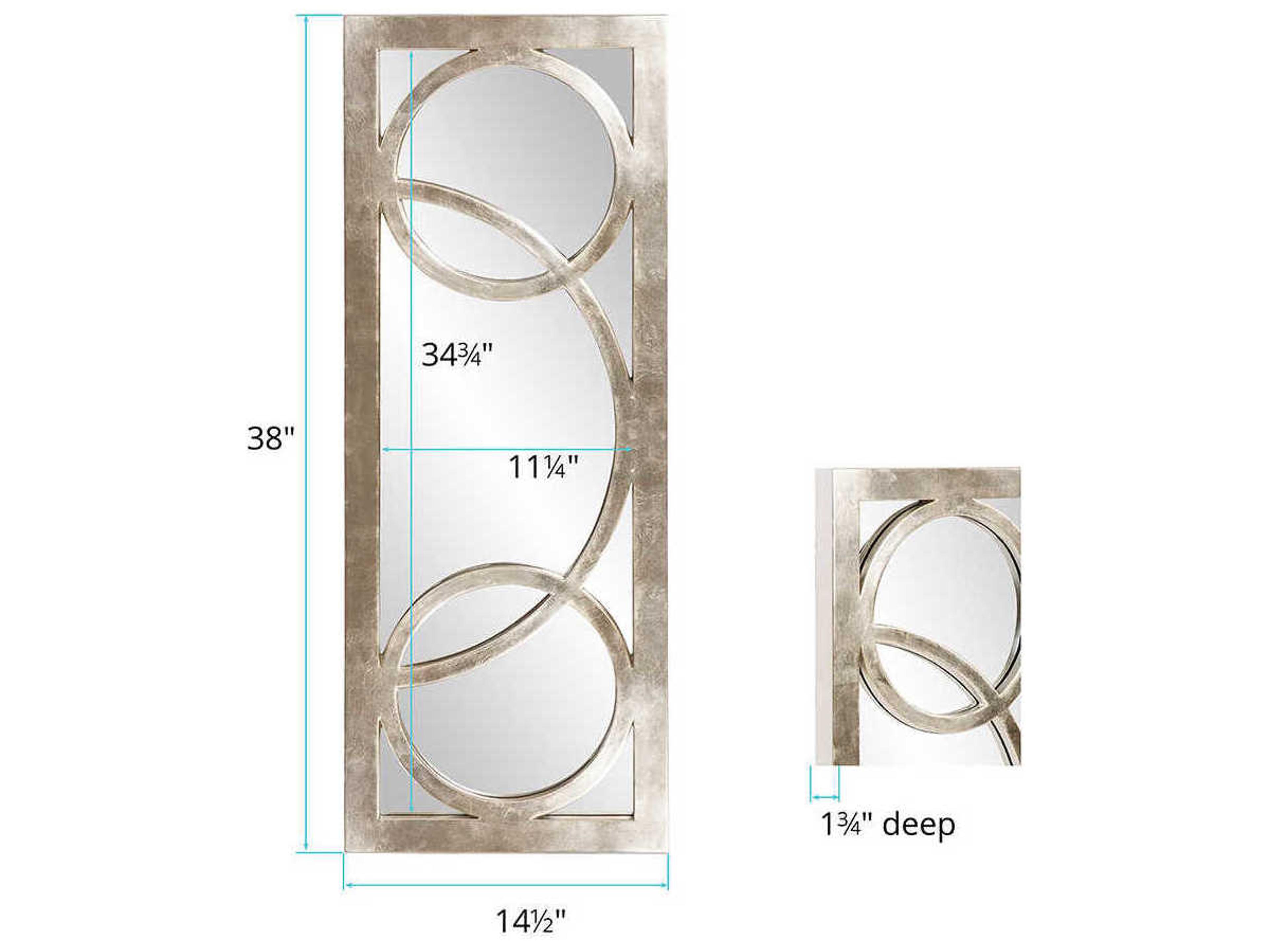 Howard Elliott Dynasty Champagne Silver Leaf Rectangular Wall Mirror