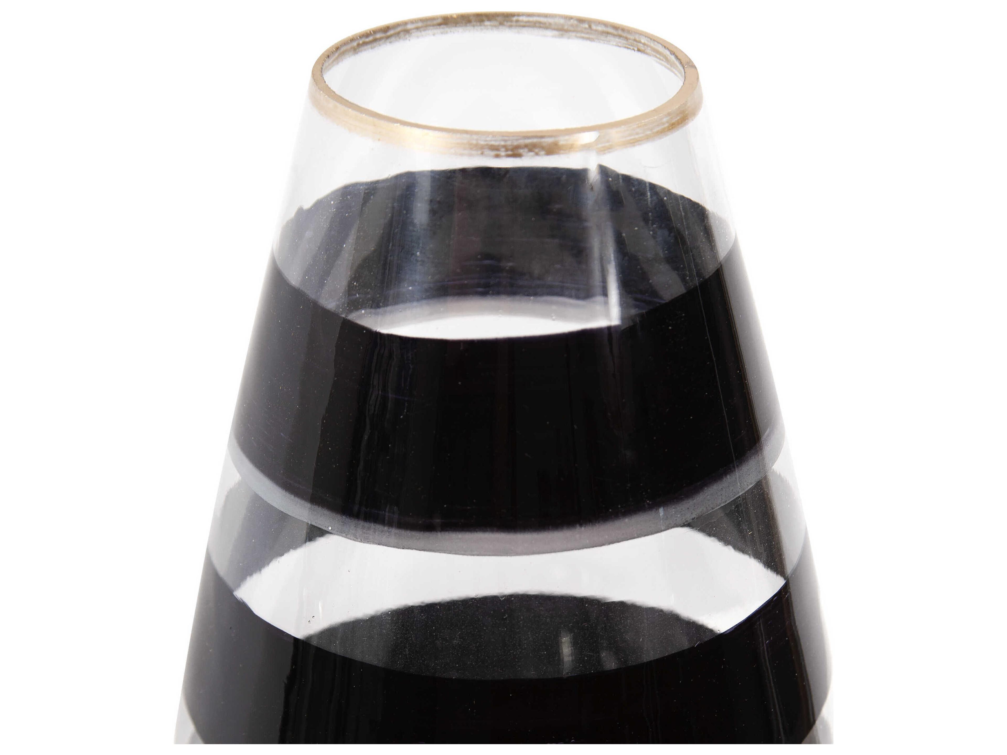 Howard Elliott Vector Black Gold Torpedo Vase