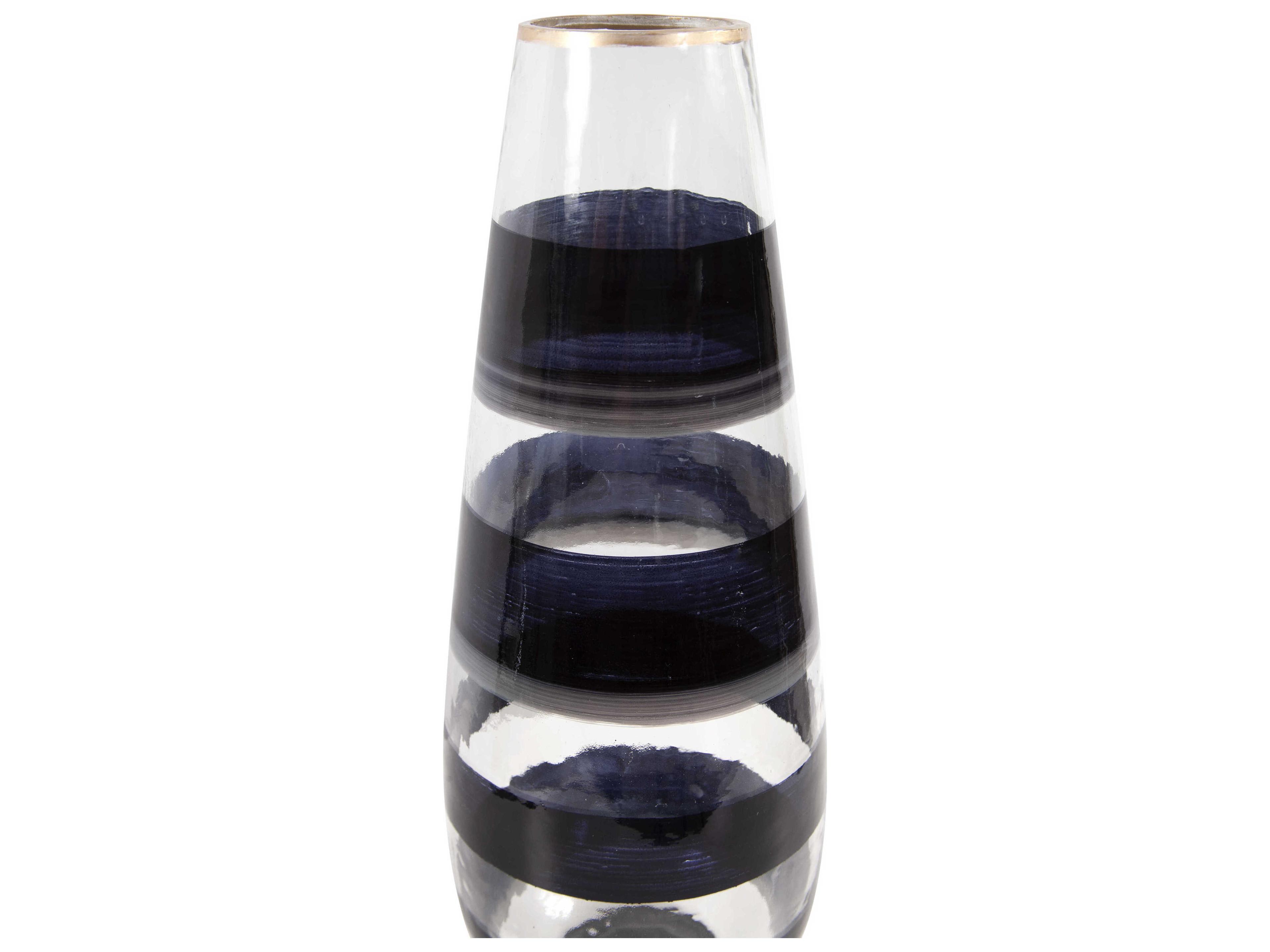 Howard Elliott Vector Black Gold Torpedo Vase