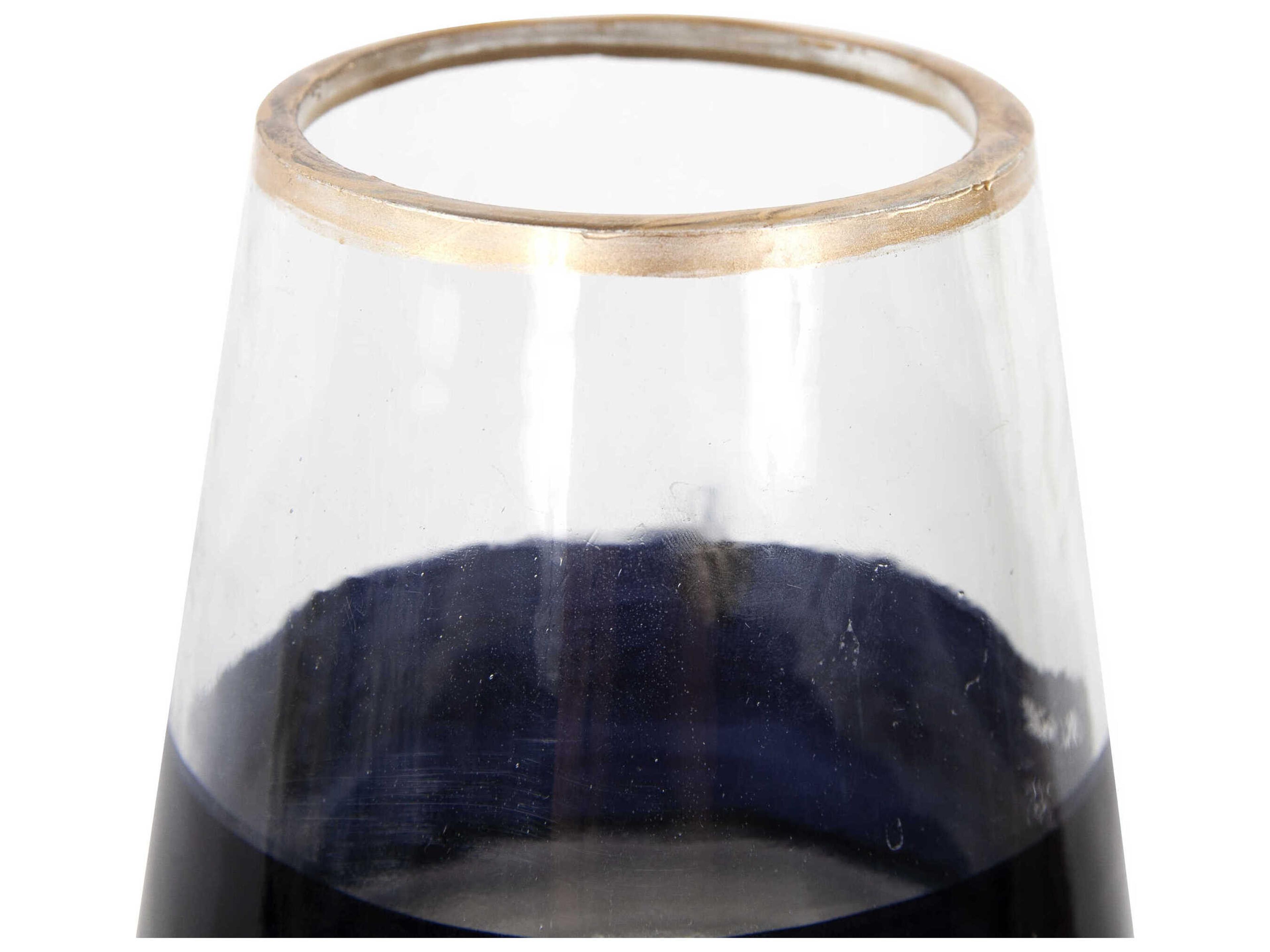 Howard Elliott Vector Black Gold Torpedo Vase