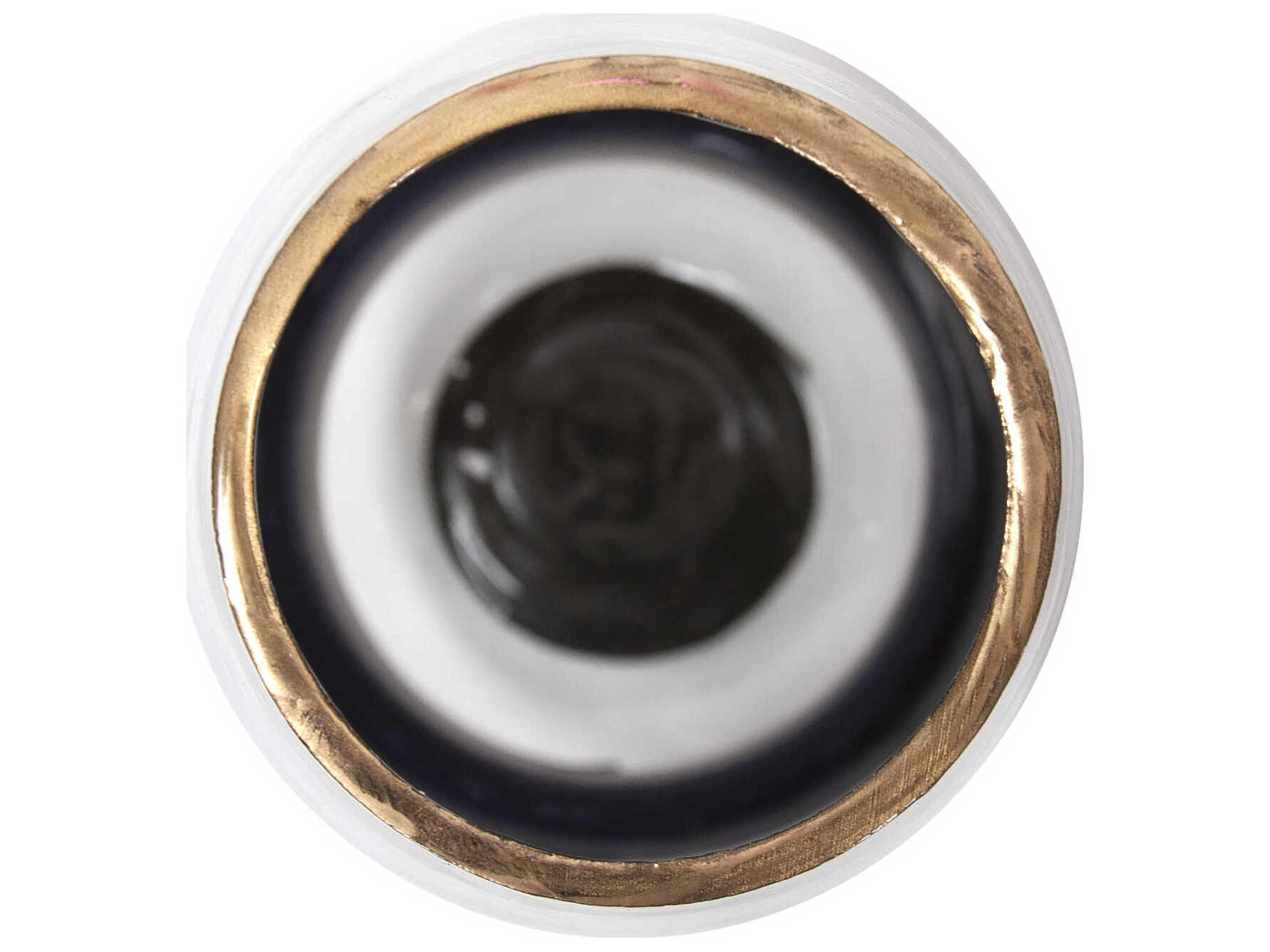 Howard Elliott Vector Black Gold Torpedo Vase