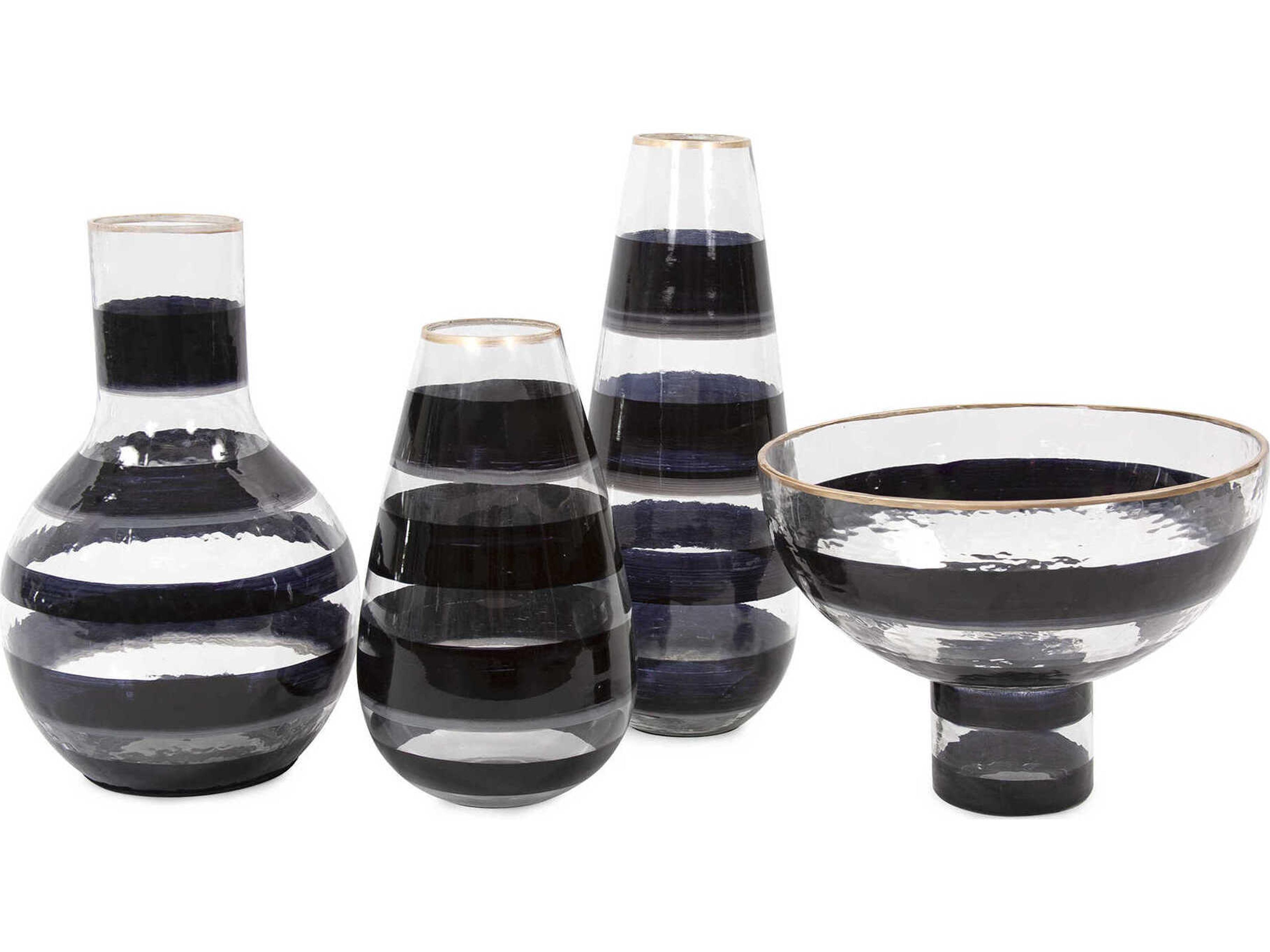 Howard Elliott Vector Black Gold Bottle Vase