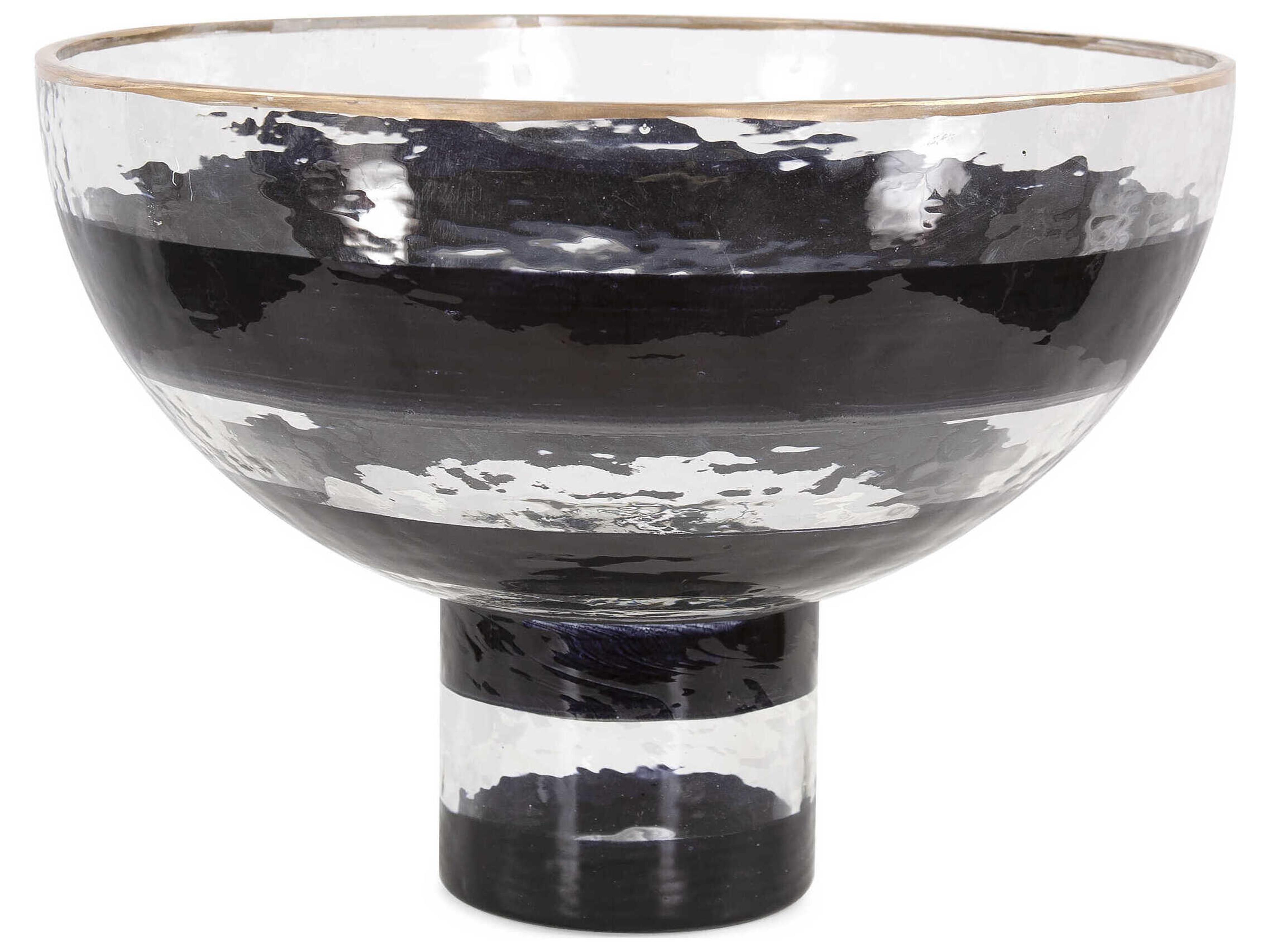Howard Elliott Vector Pedestal Glass Decorative Bowl