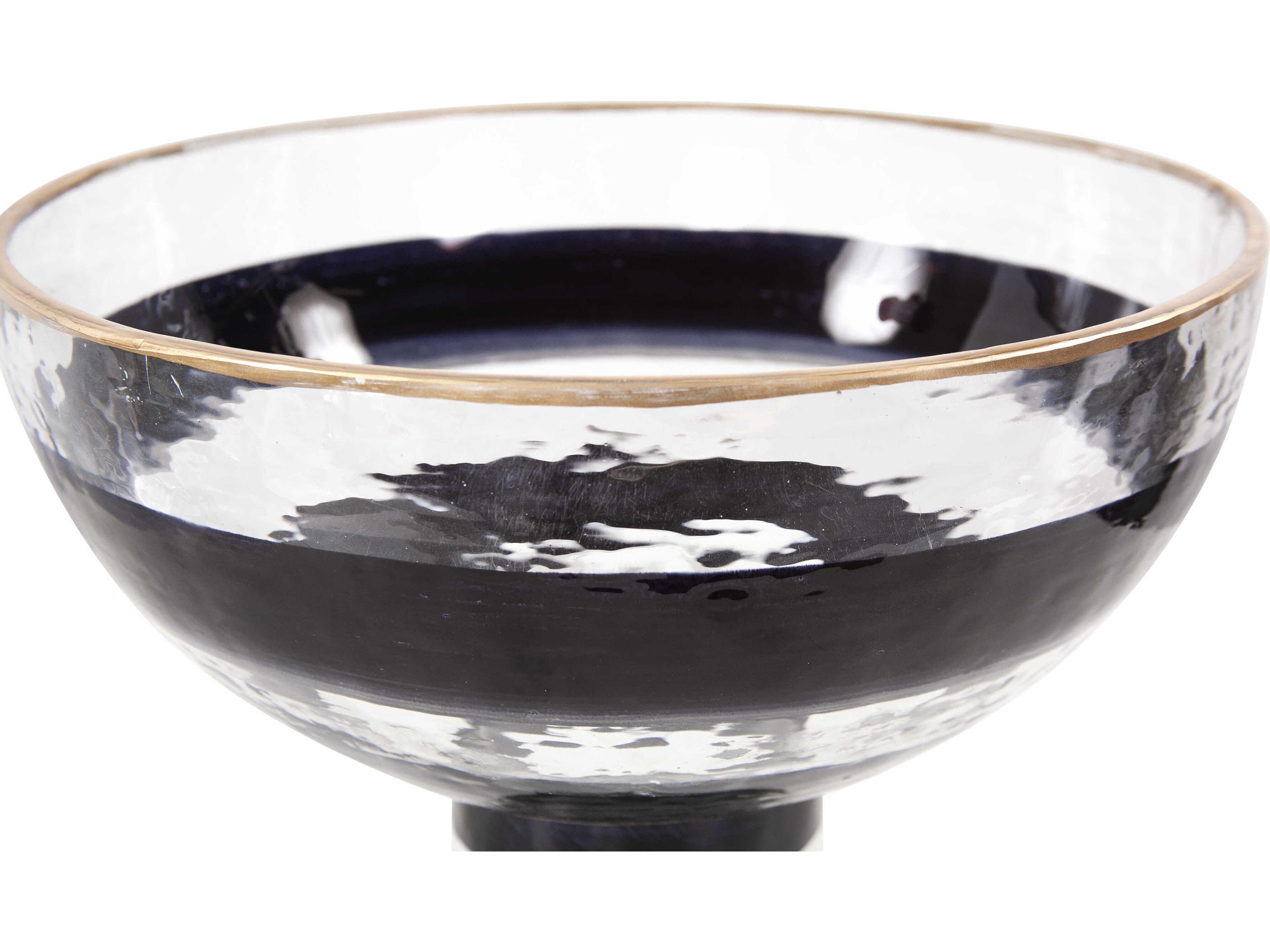 Howard Elliott Vector Pedestal Glass Decorative Bowl