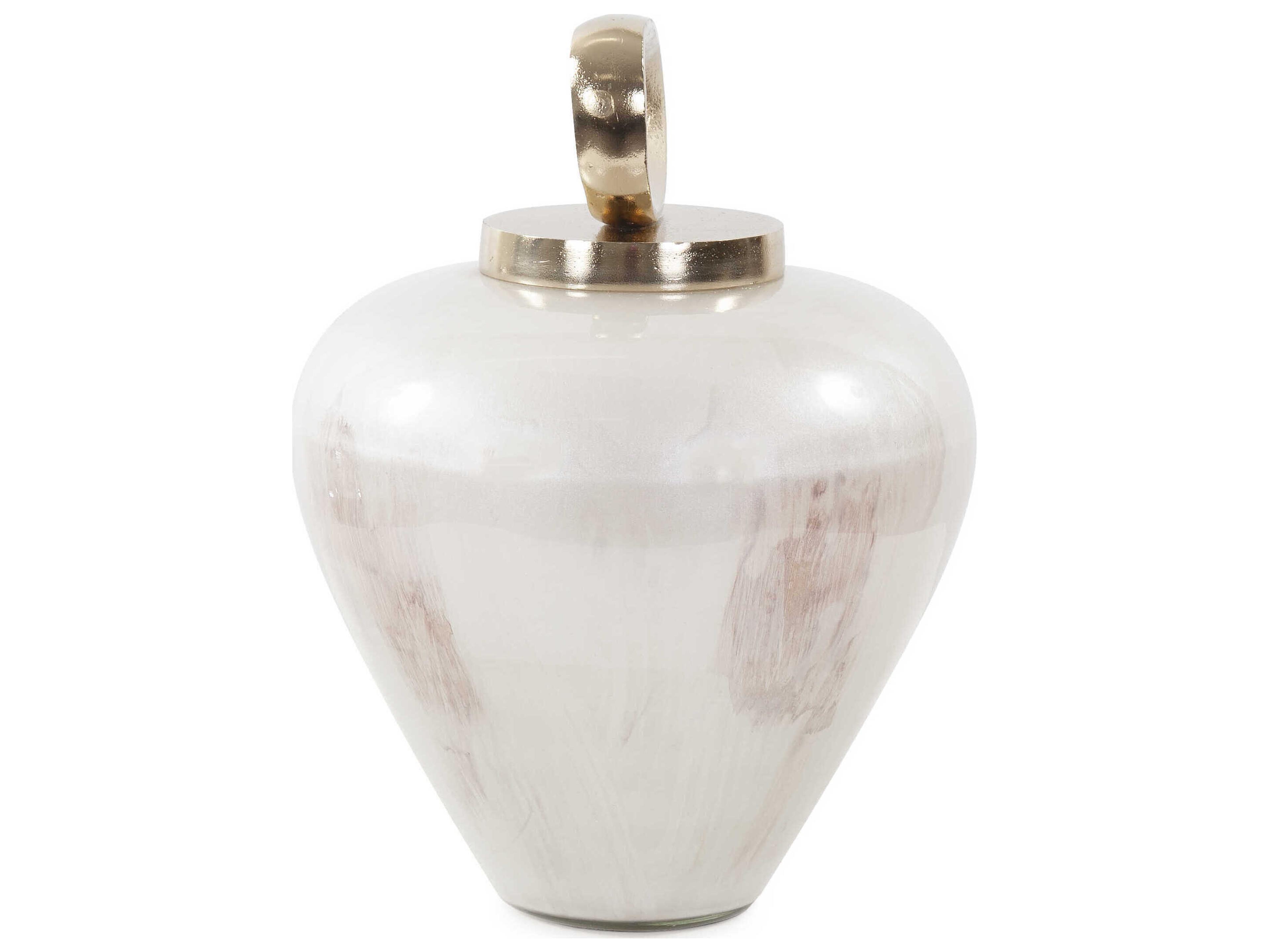 Howard Elliott Reza Glass Urn with Ornate Metal Top