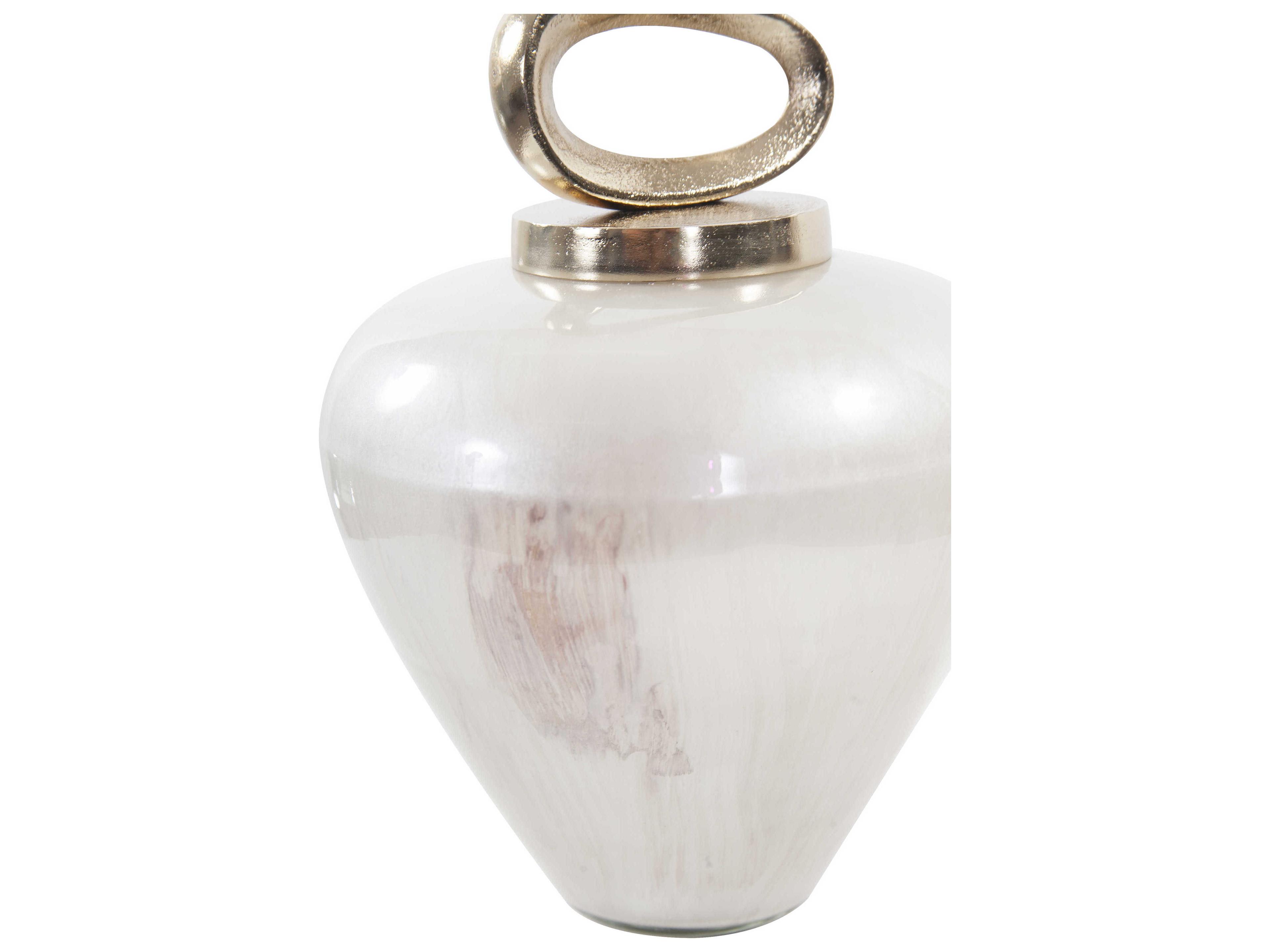 Howard Elliott Reza Glass Urn with Ornate Metal Top