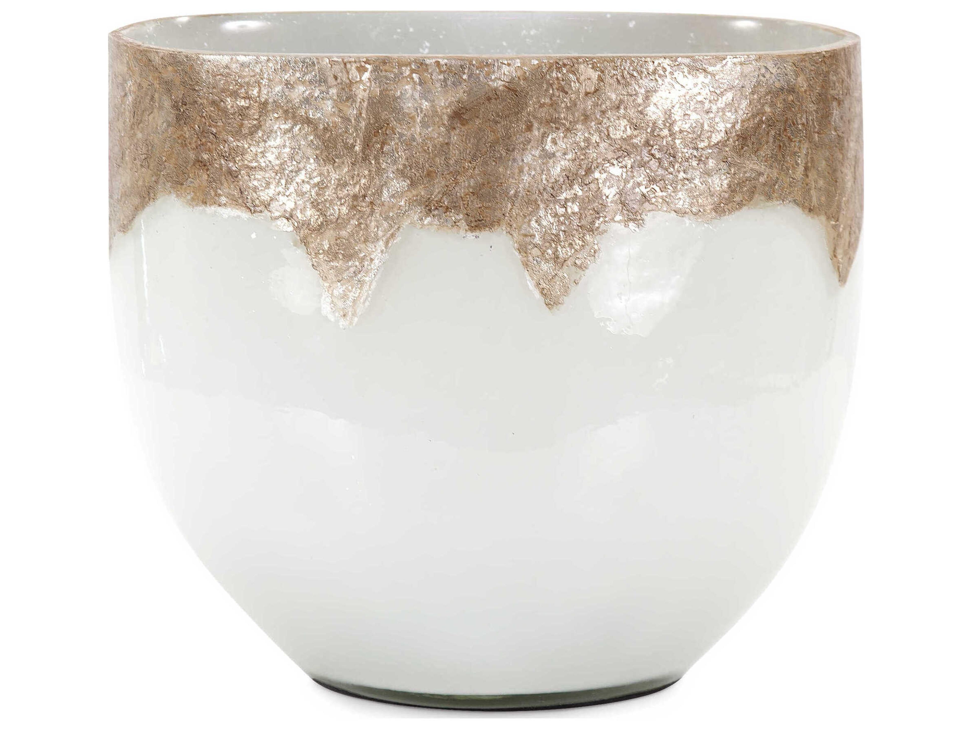 Howard Elliott Iceberg Gold Midas Glass Decorative Bowl