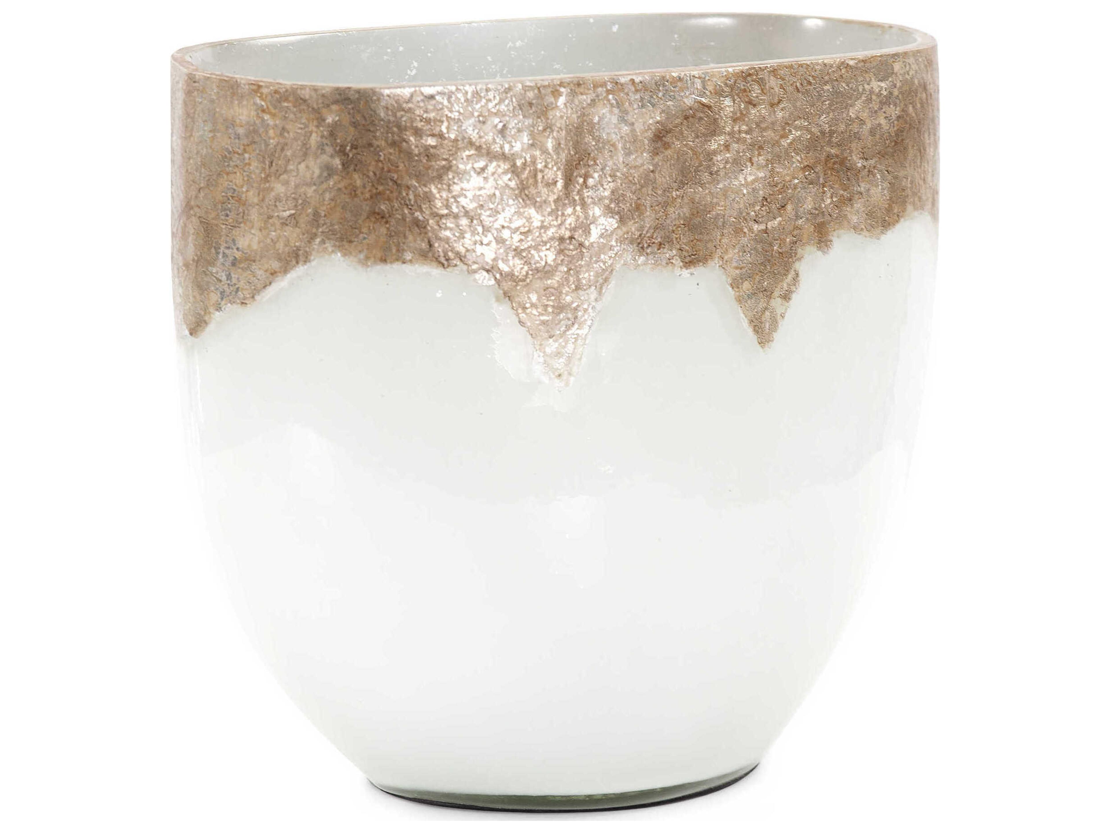 Howard Elliott Iceberg Gold Midas Glass Decorative Bowl