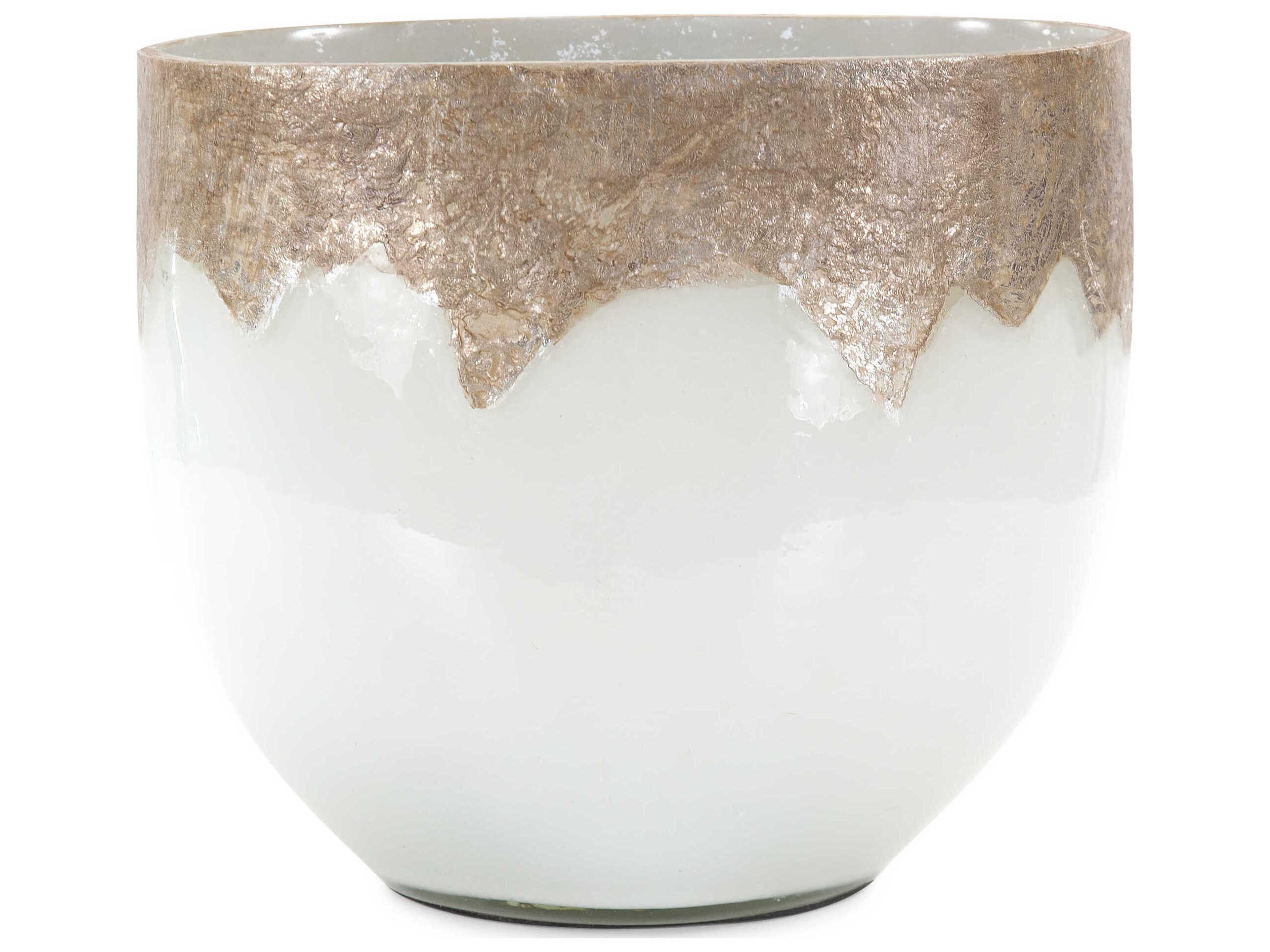 Howard Elliott Iceberg Gold Midas Glass Decorative Bowl