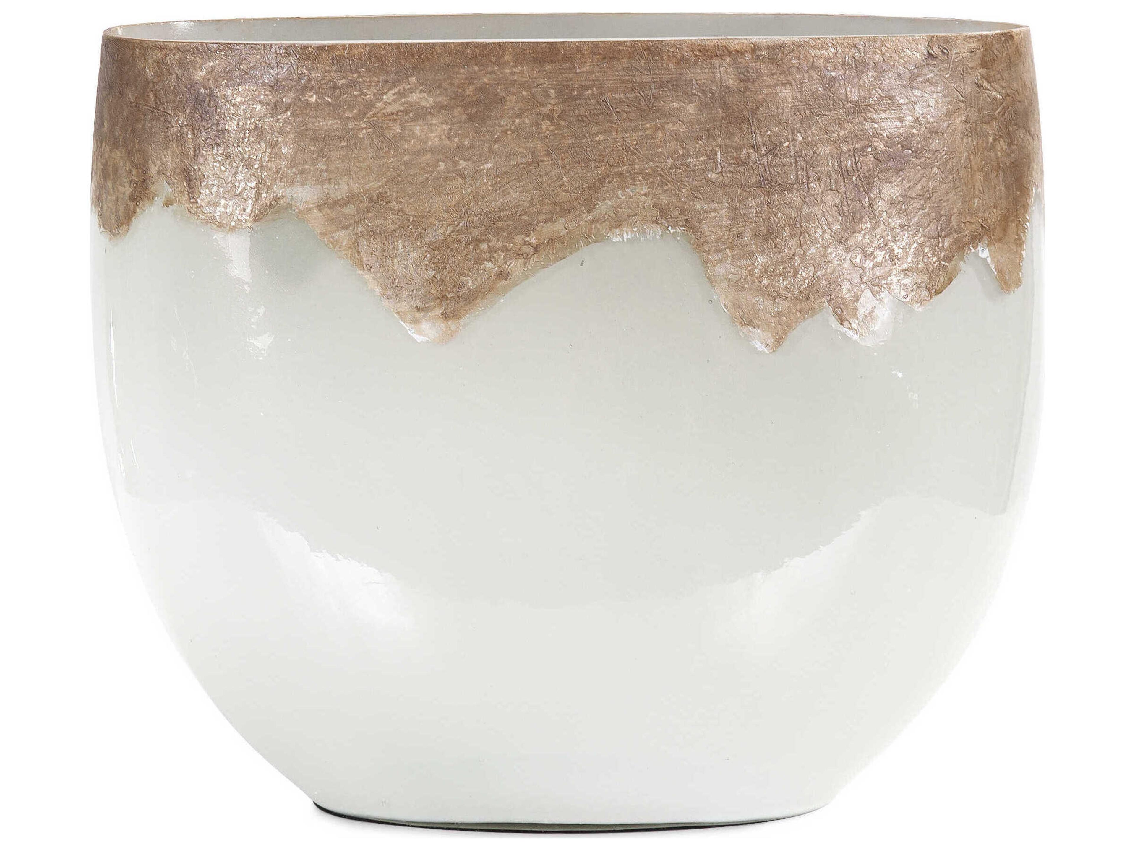 Howard Elliott Iceberg Gold Midas Glass Decorative Bowl