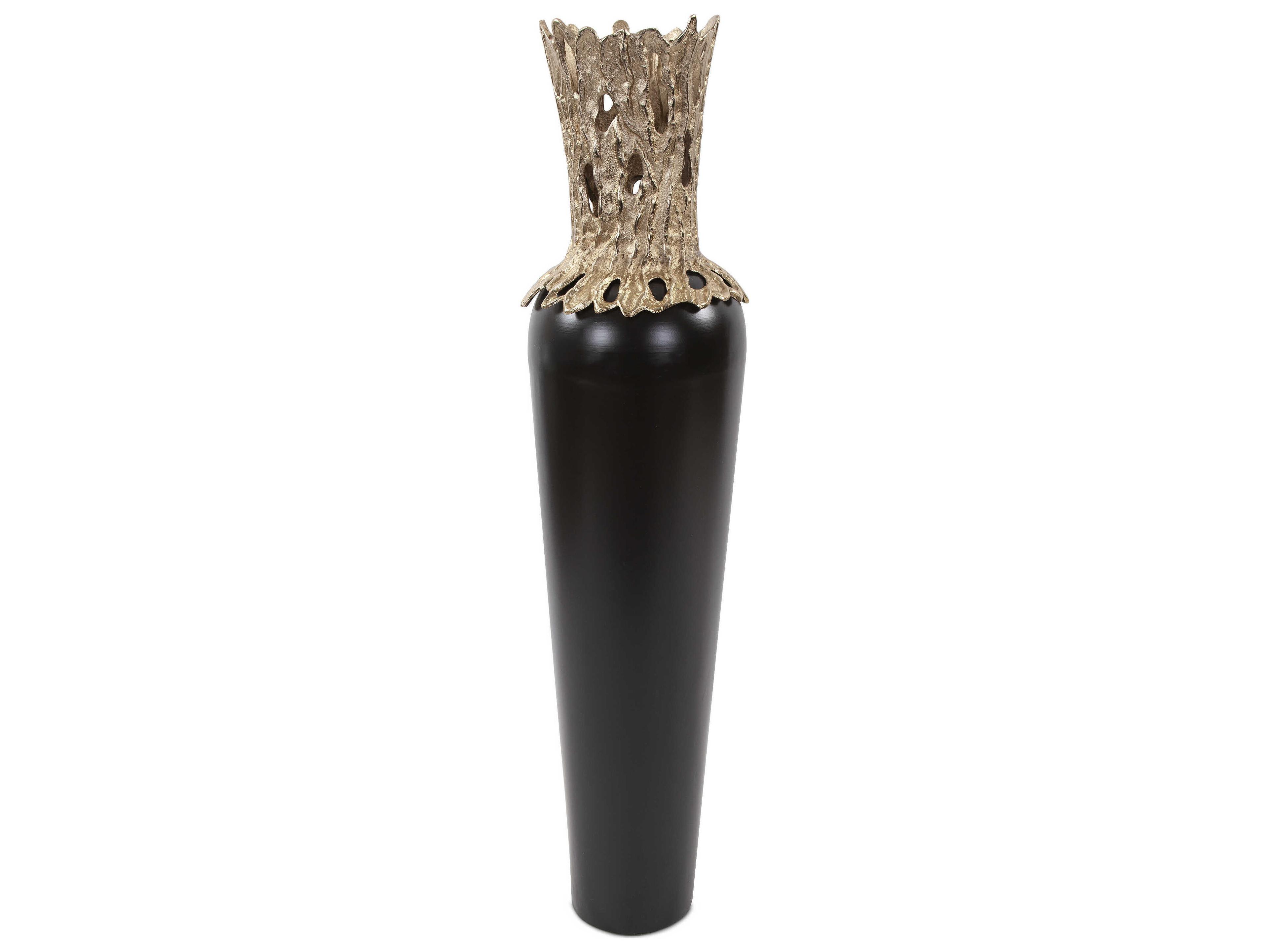 Howard Elliott Zetian Champagne Black Vase