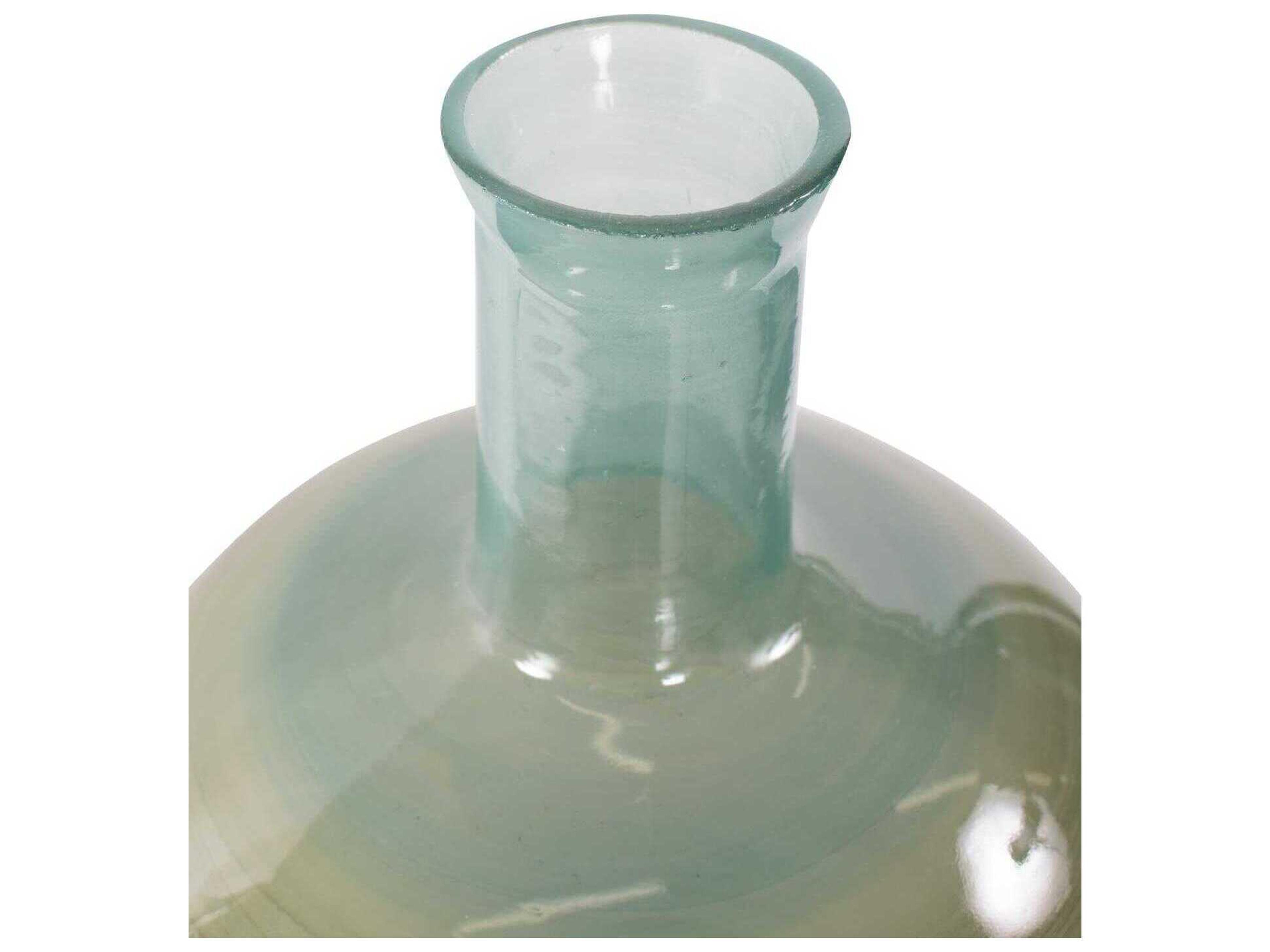 Howard Elliott Capri Teal Green Brown Bottle Vase