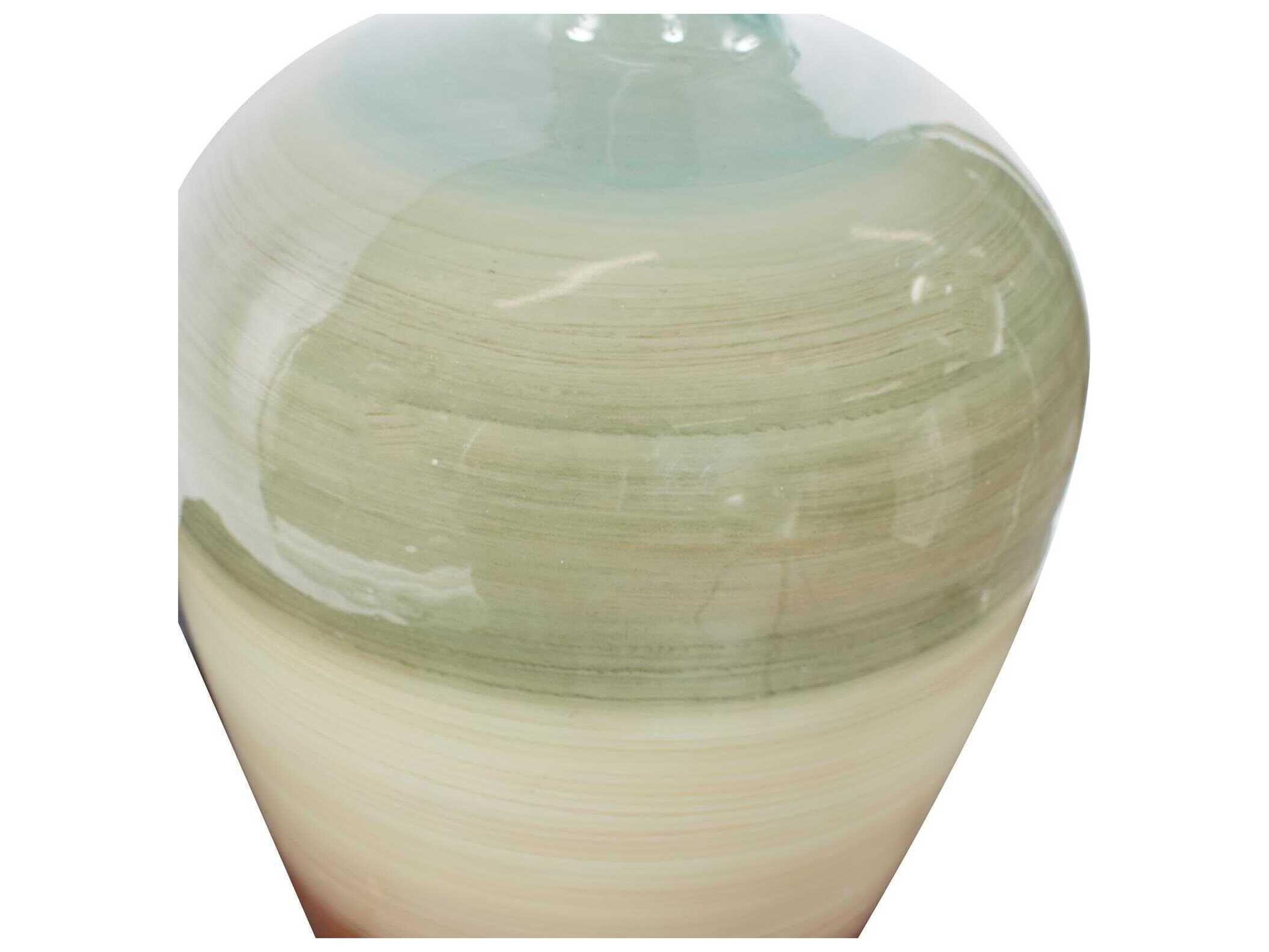 Howard Elliott Capri Teal Green Brown Bottle Vase