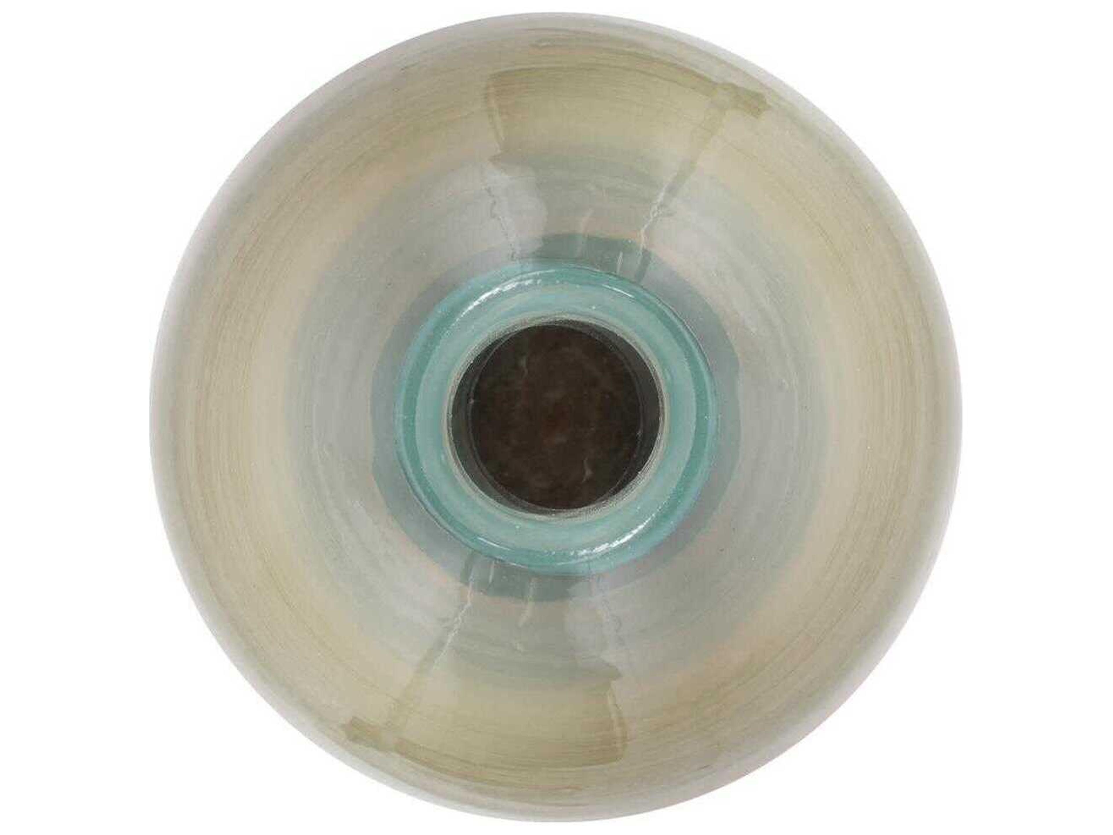 Howard Elliott Capri Teal Green Brown Bottle Vase