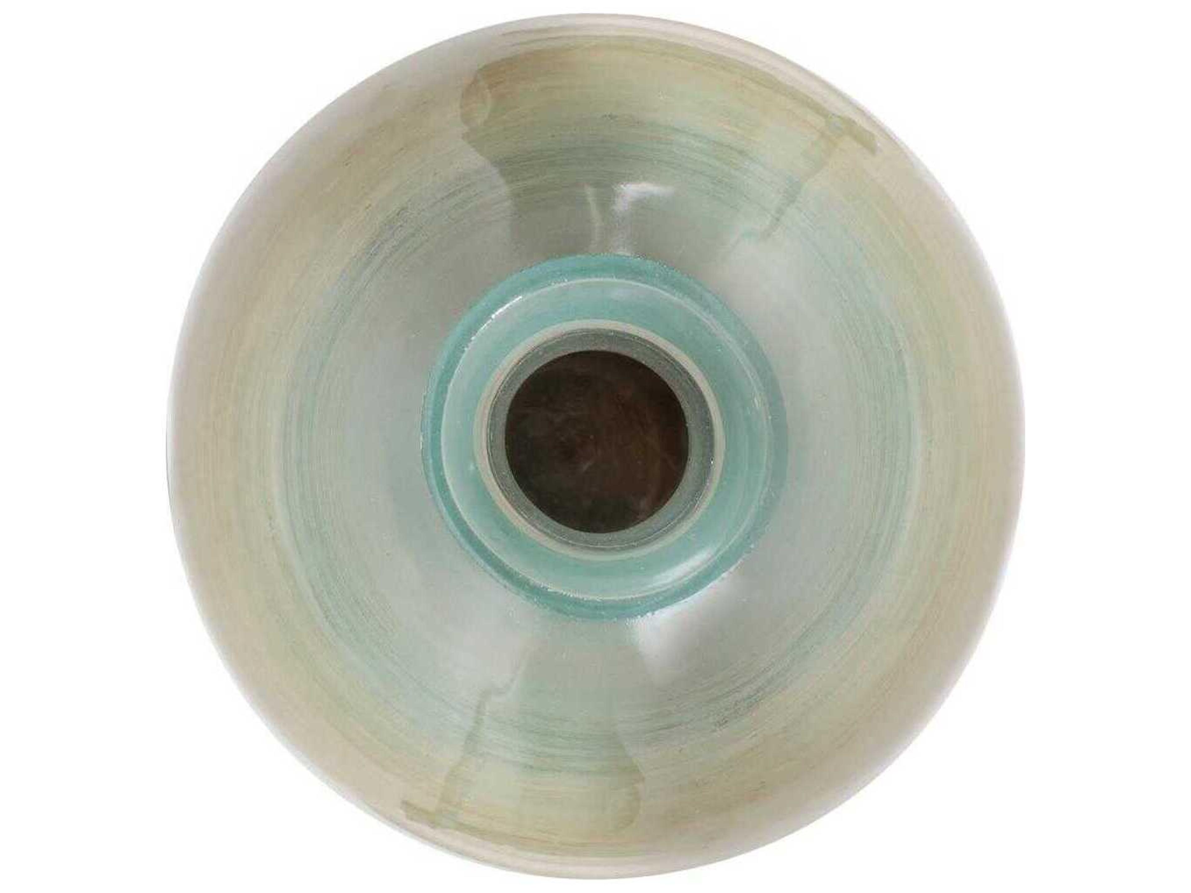 Howard Elliott Capri Teal Green Brown Bottle Vase