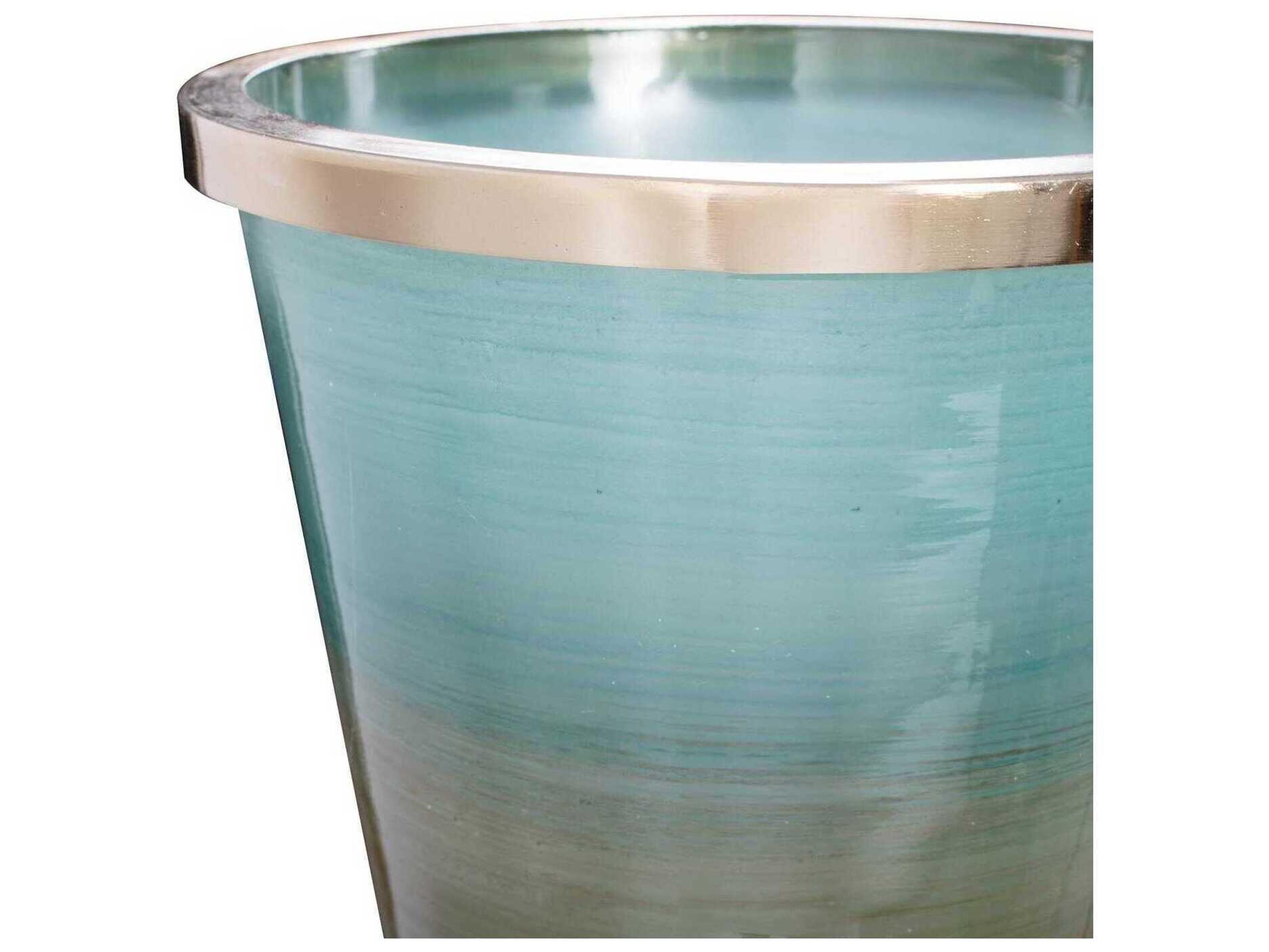 Howard Elliott Capri Teal Green Brown Vase