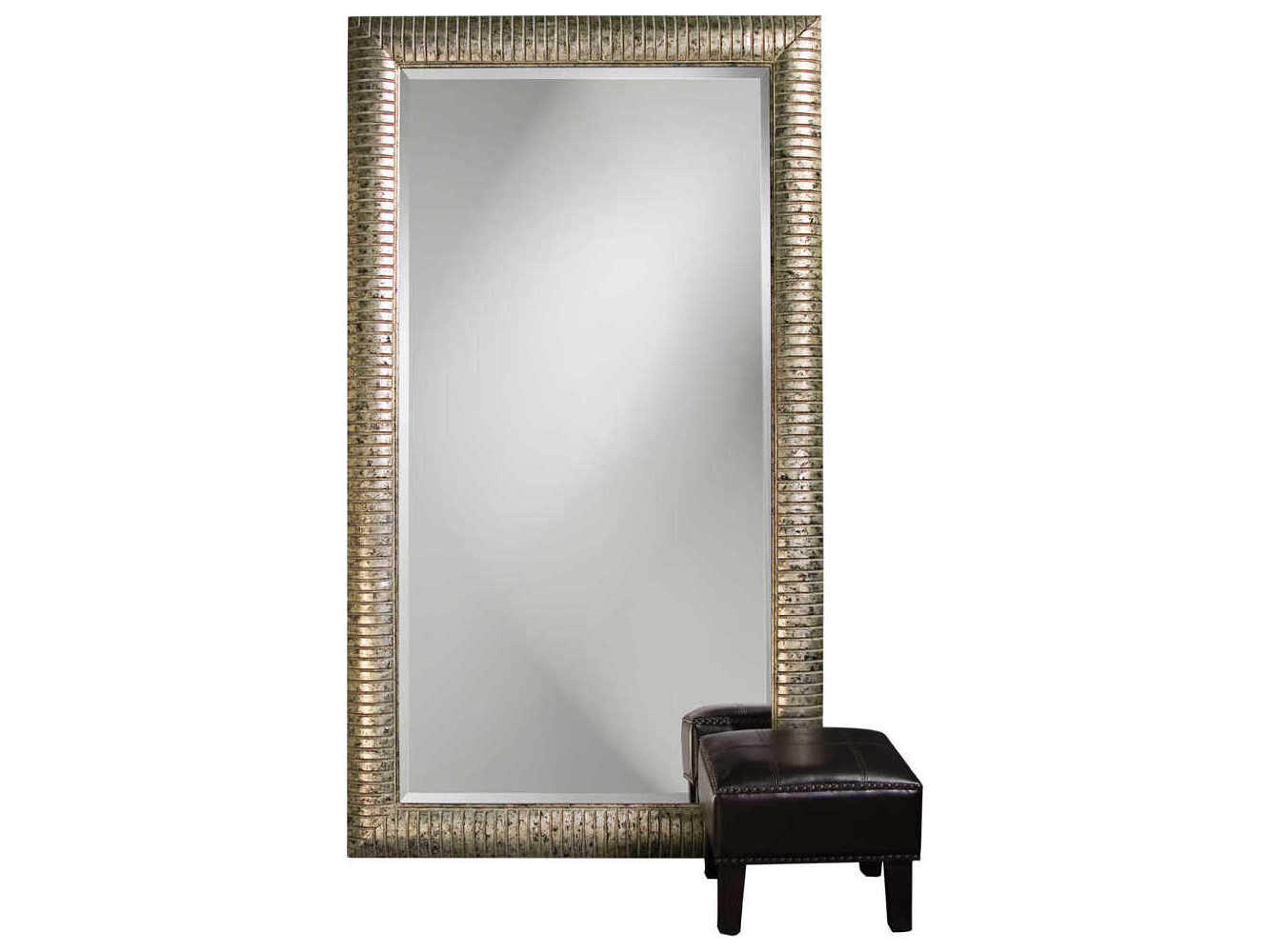 Howard Elliott Daniel Silver Leaf Rectangular Floor Mirror