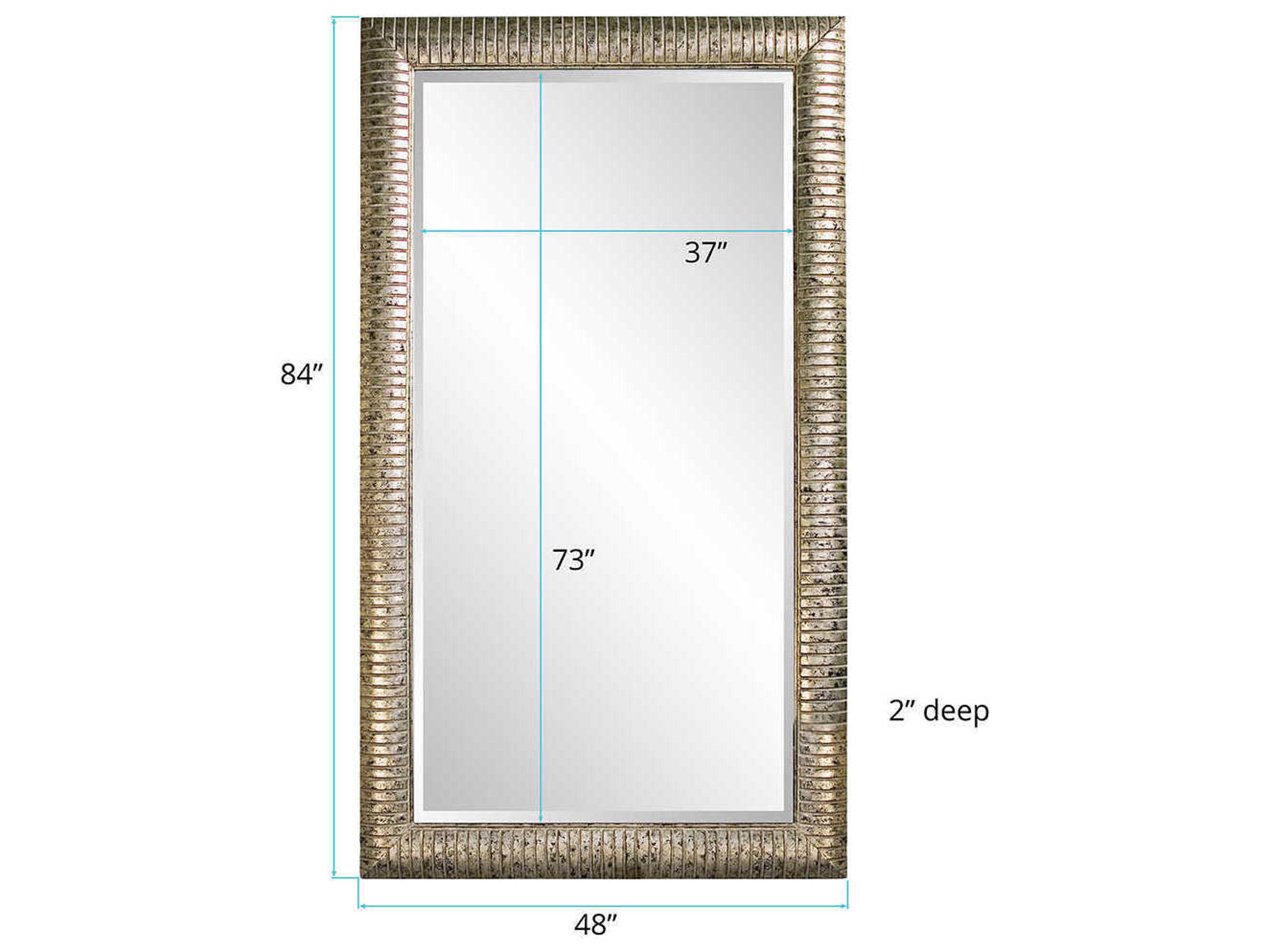 Howard Elliott Daniel Silver Leaf Rectangular Floor Mirror