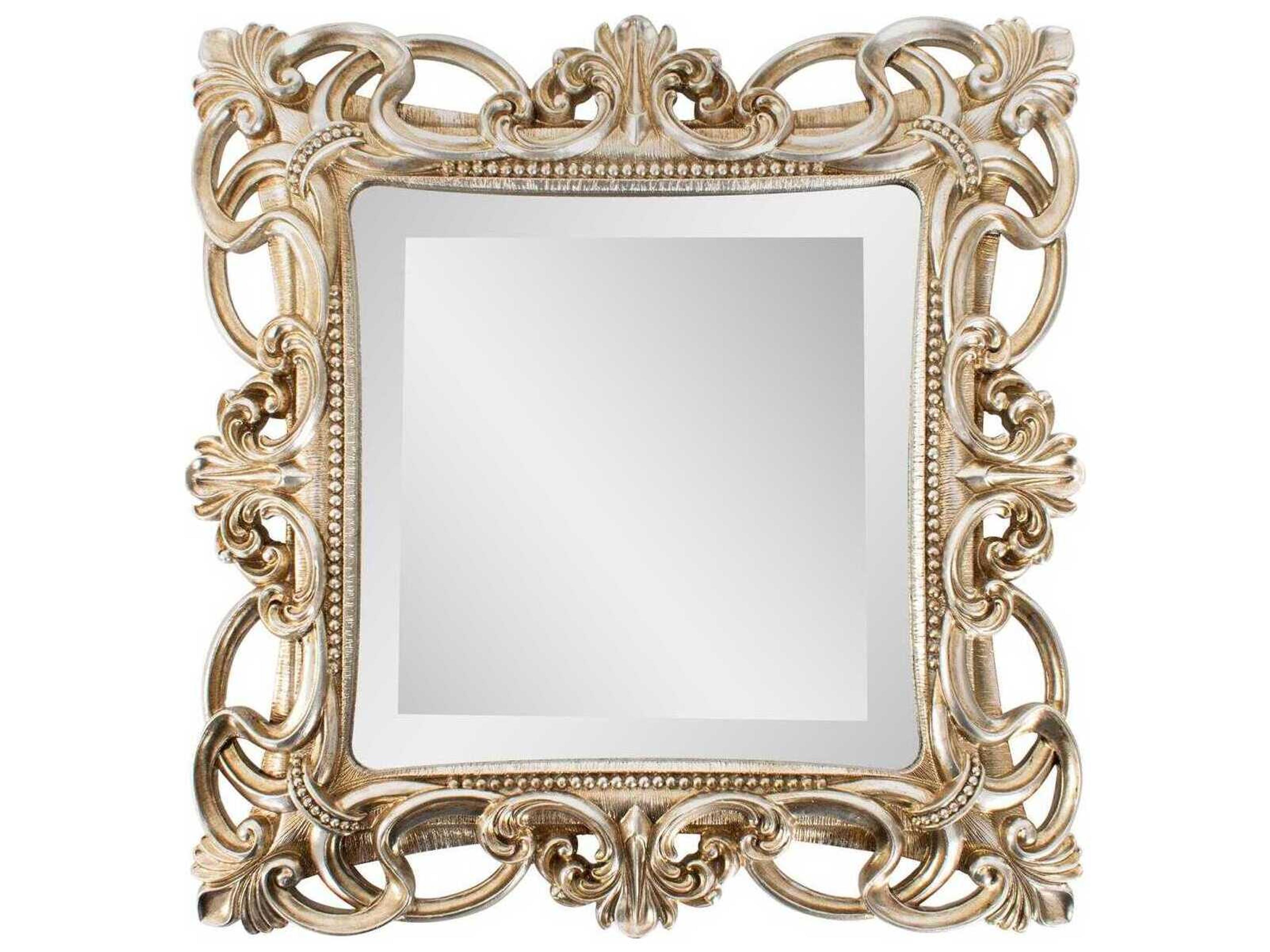 French D' Amboise Antique Silver Square Wall Mirror