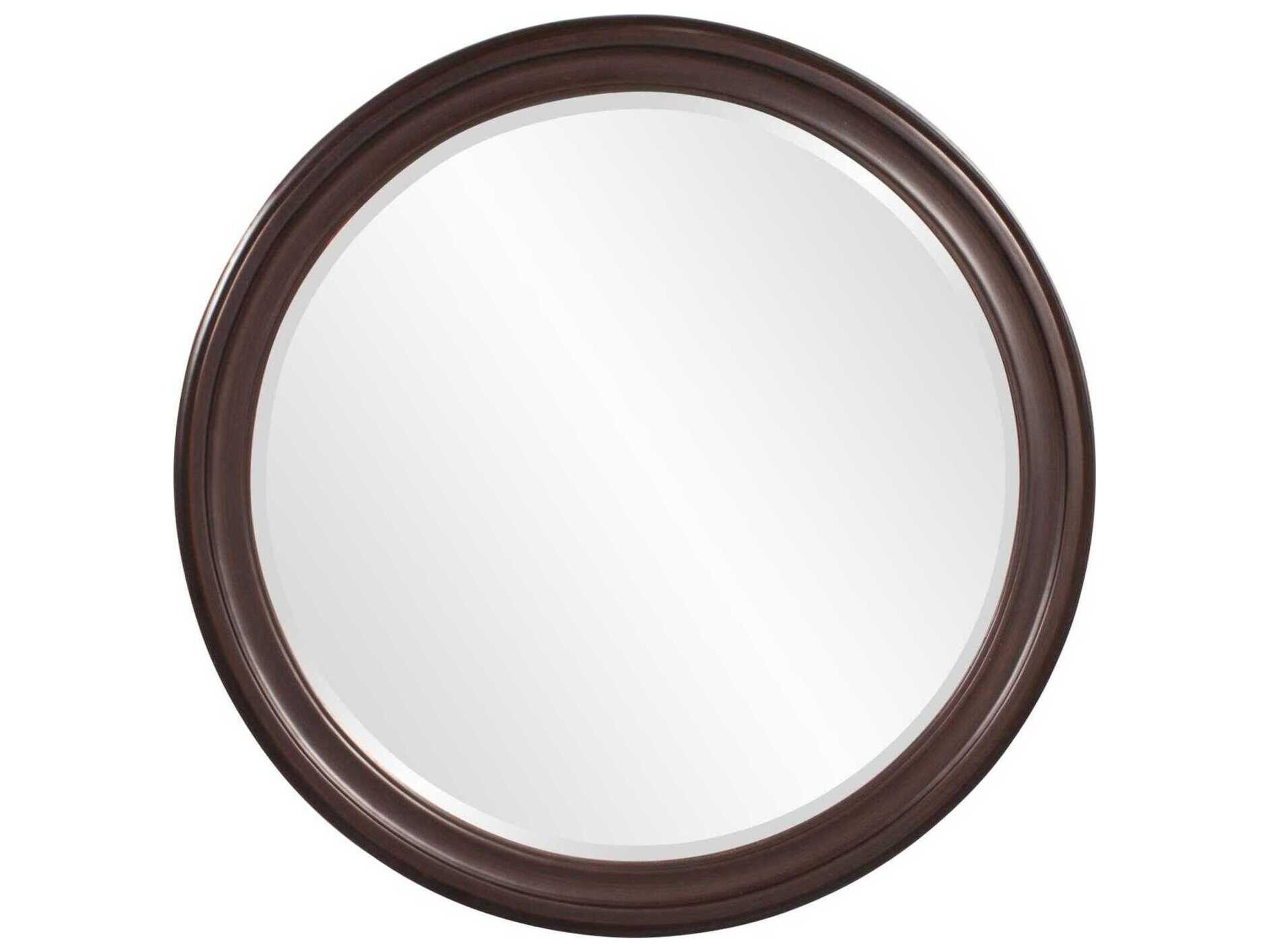 George Lacquered Chocolate Round Wall Mirror