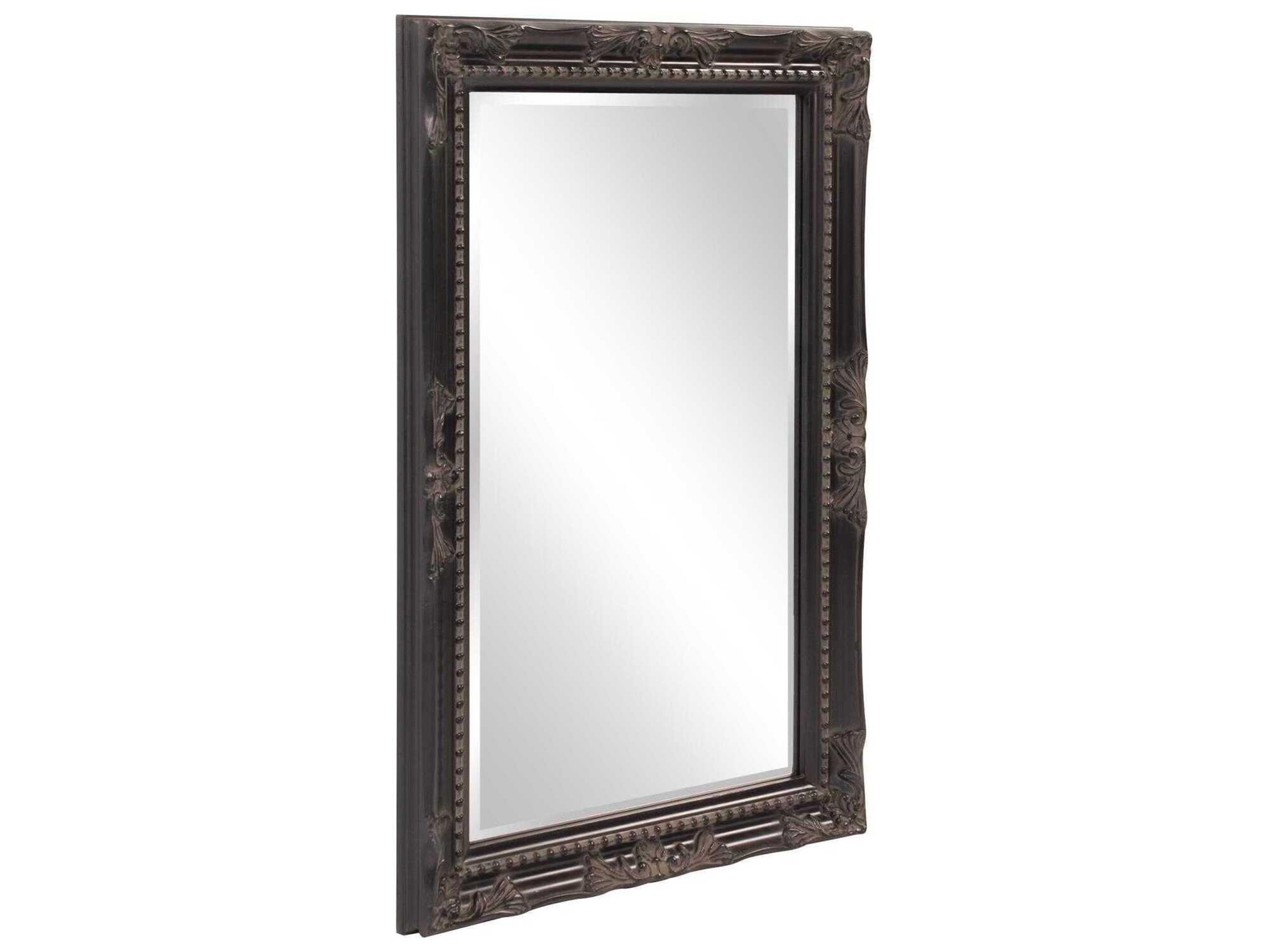 Howard Elliott Queen Ann Antique Black Rectangular Wall Mirror