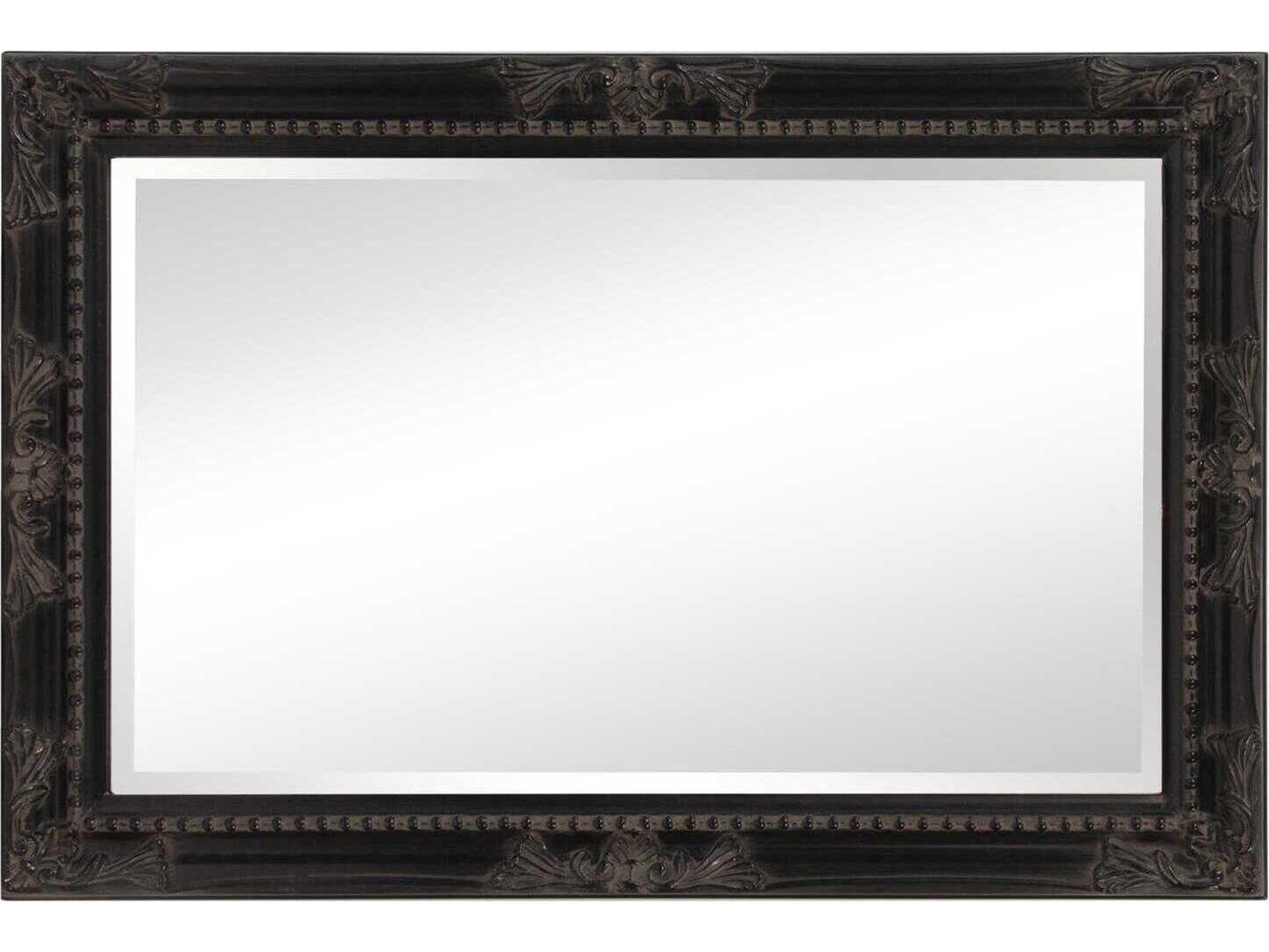 Howard Elliott Queen Ann Antique Black Rectangular Wall Mirror