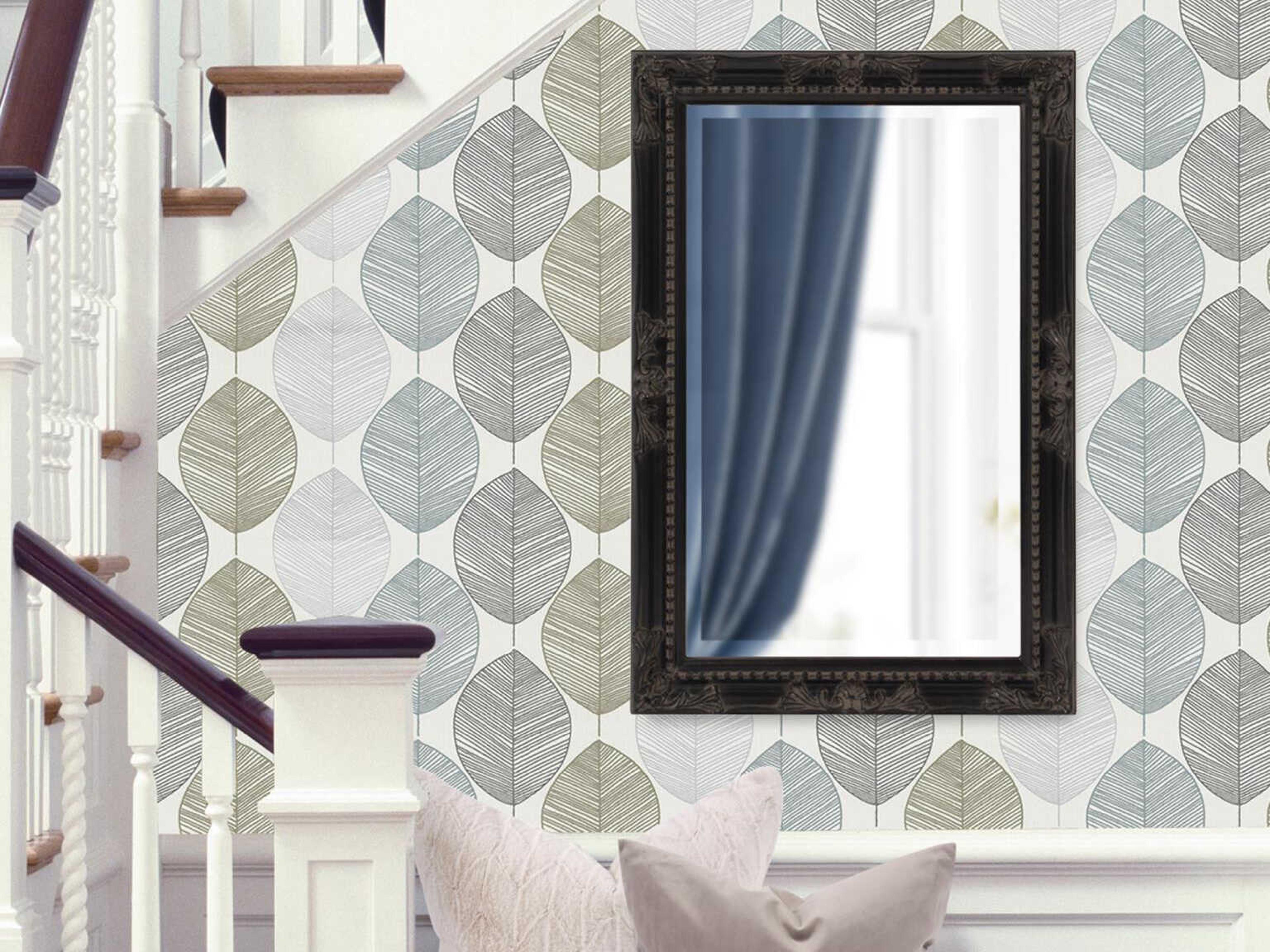 Howard Elliott Queen Ann Antique Black Rectangular Wall Mirror