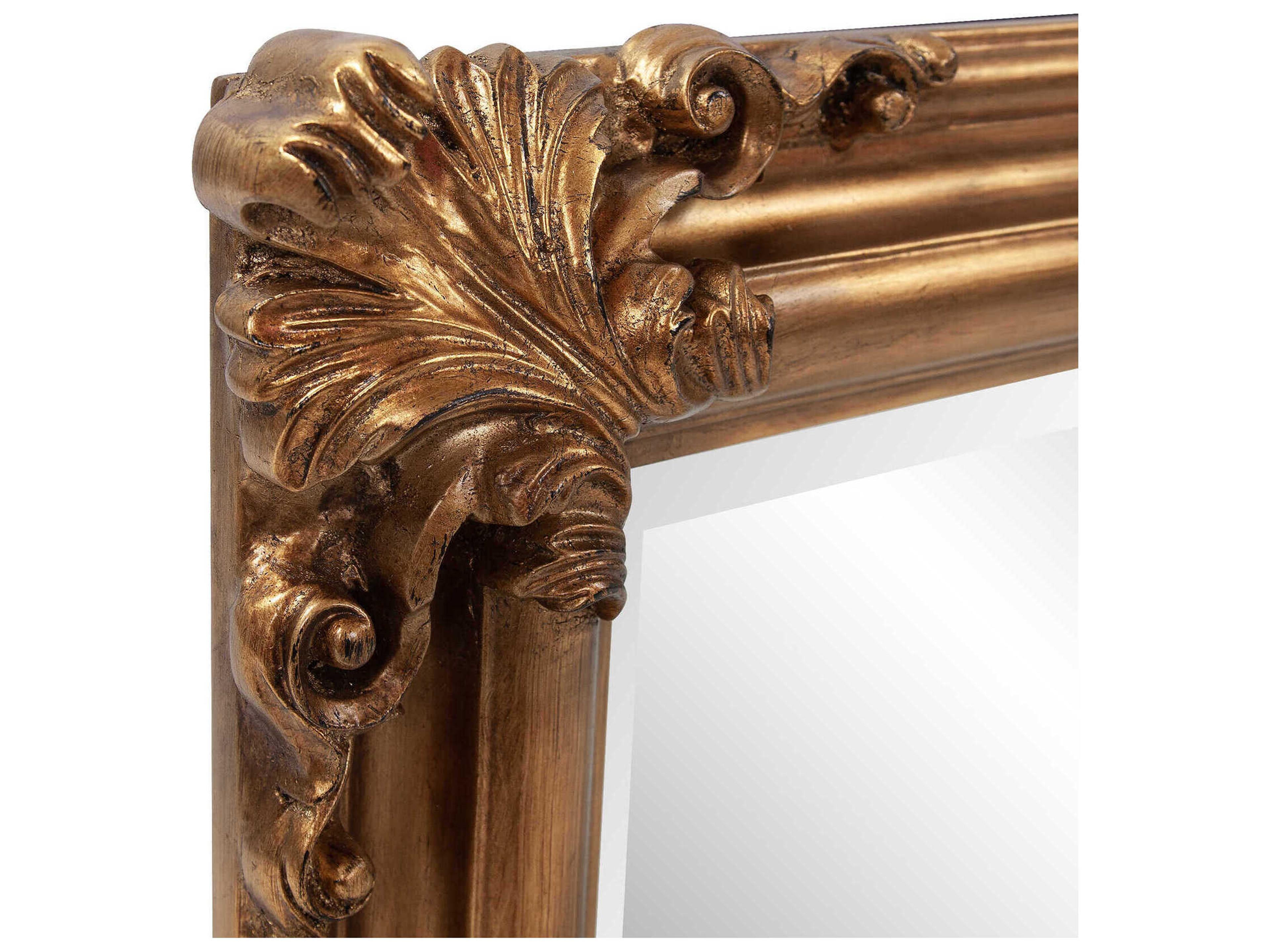 Howard Elliott Vincenzo Antique Gold Rectangular Wall Mirror