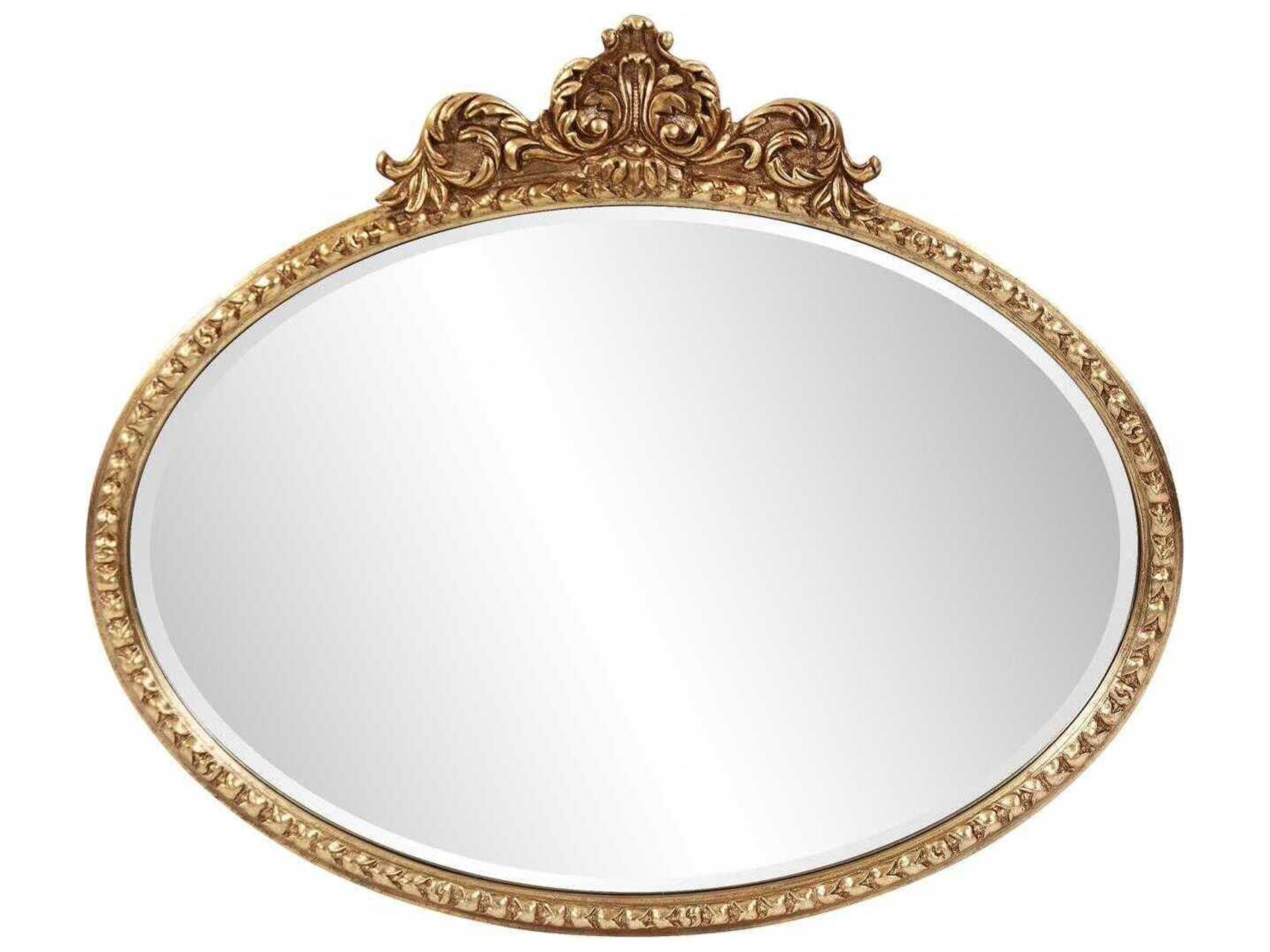 Howard Elliott Moreau Antique Gold Oval Wall Mirror
