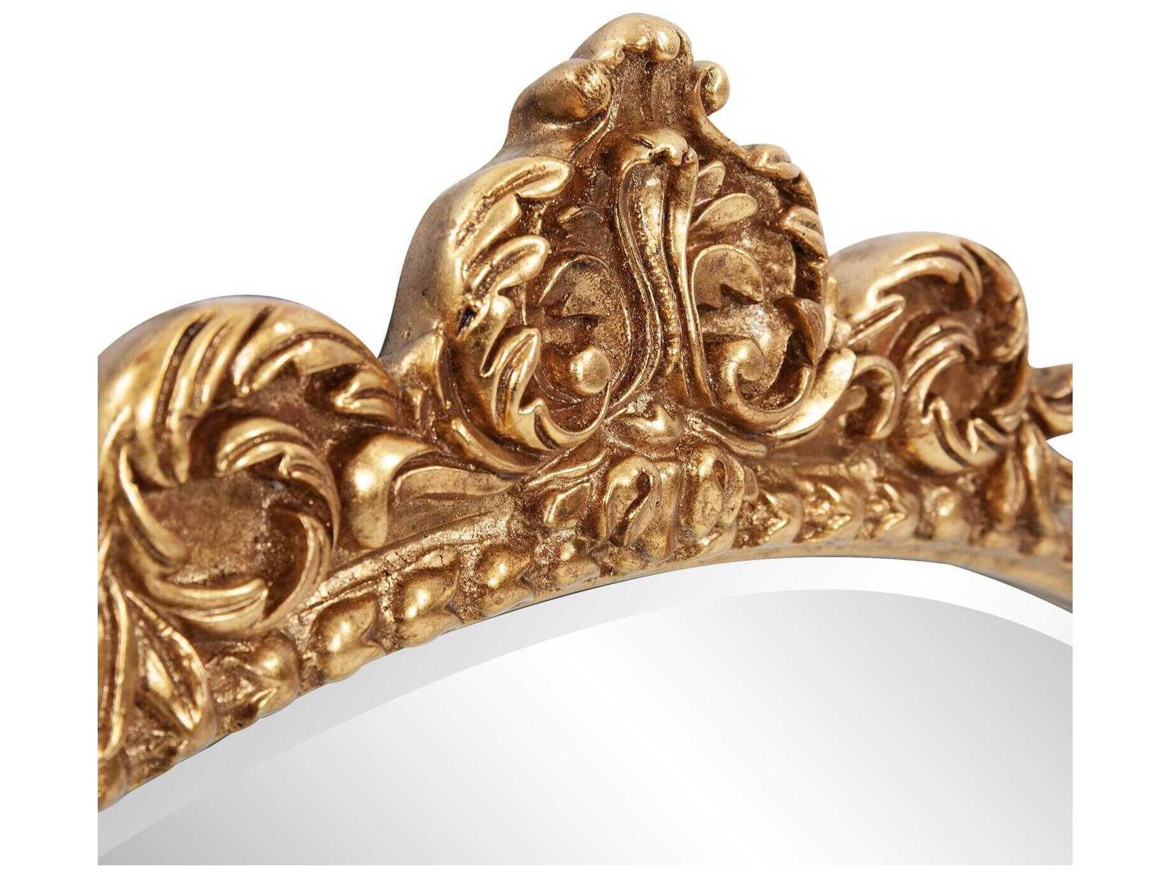 Howard Elliott Moreau Antique Gold Oval Wall Mirror