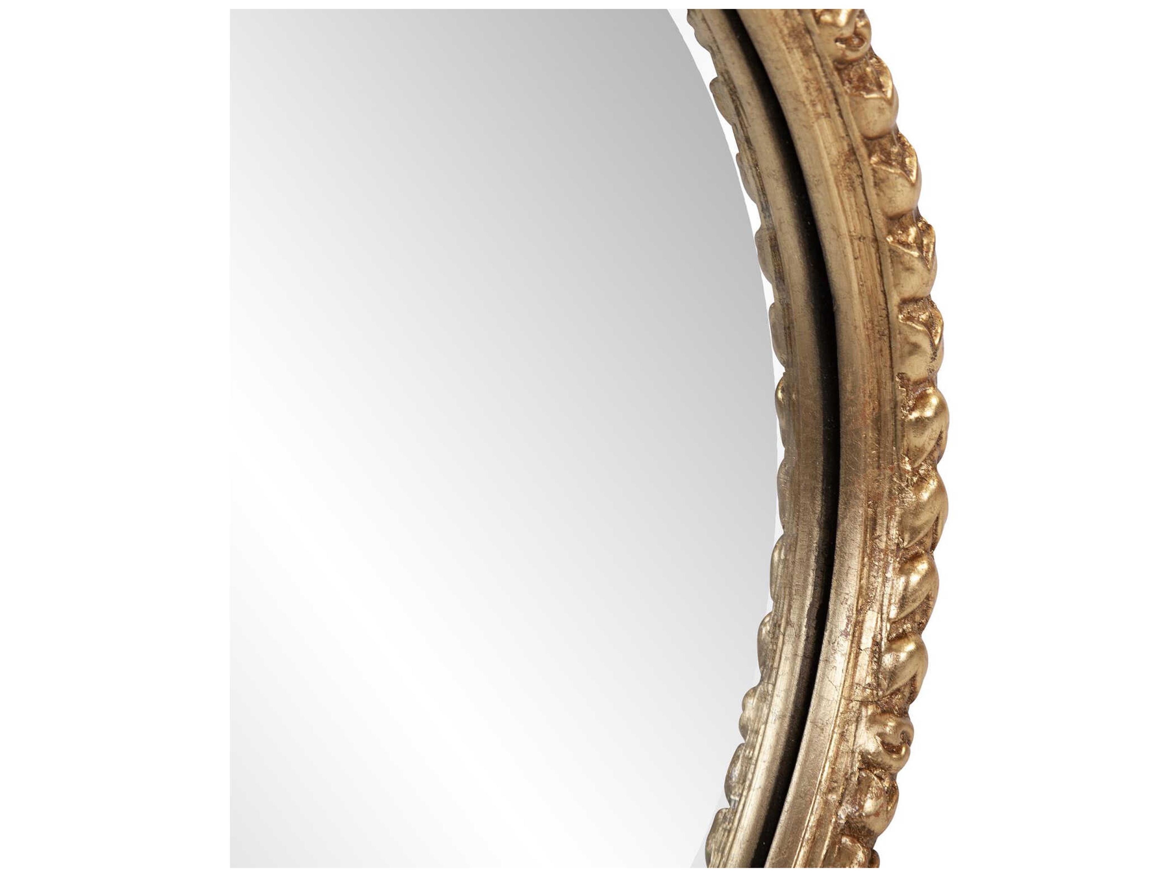 Howard Elliott Moreau Antique Gold Oval Wall Mirror