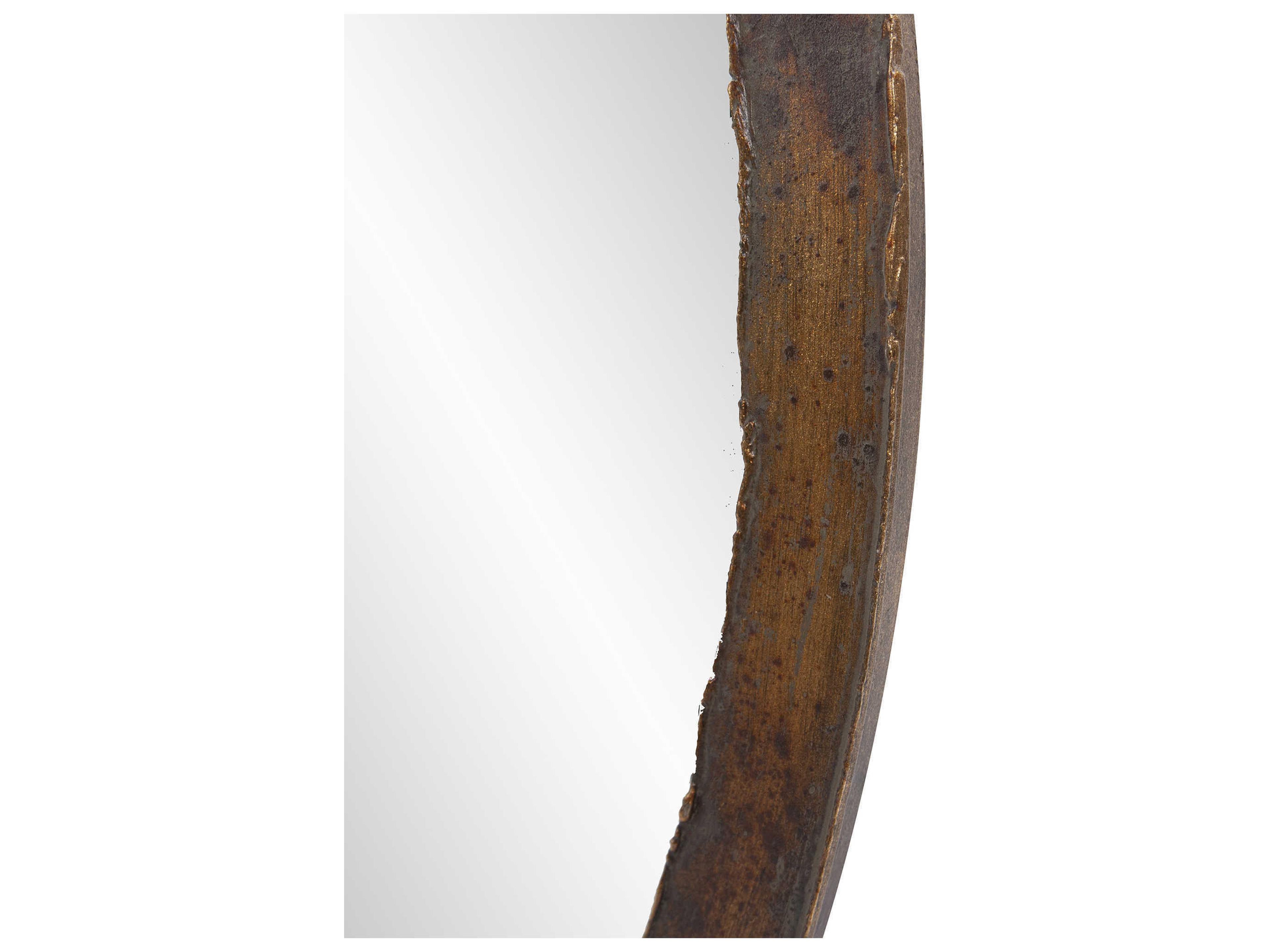 Howard Elliott Marius Acid Treated Round Wall Mirror