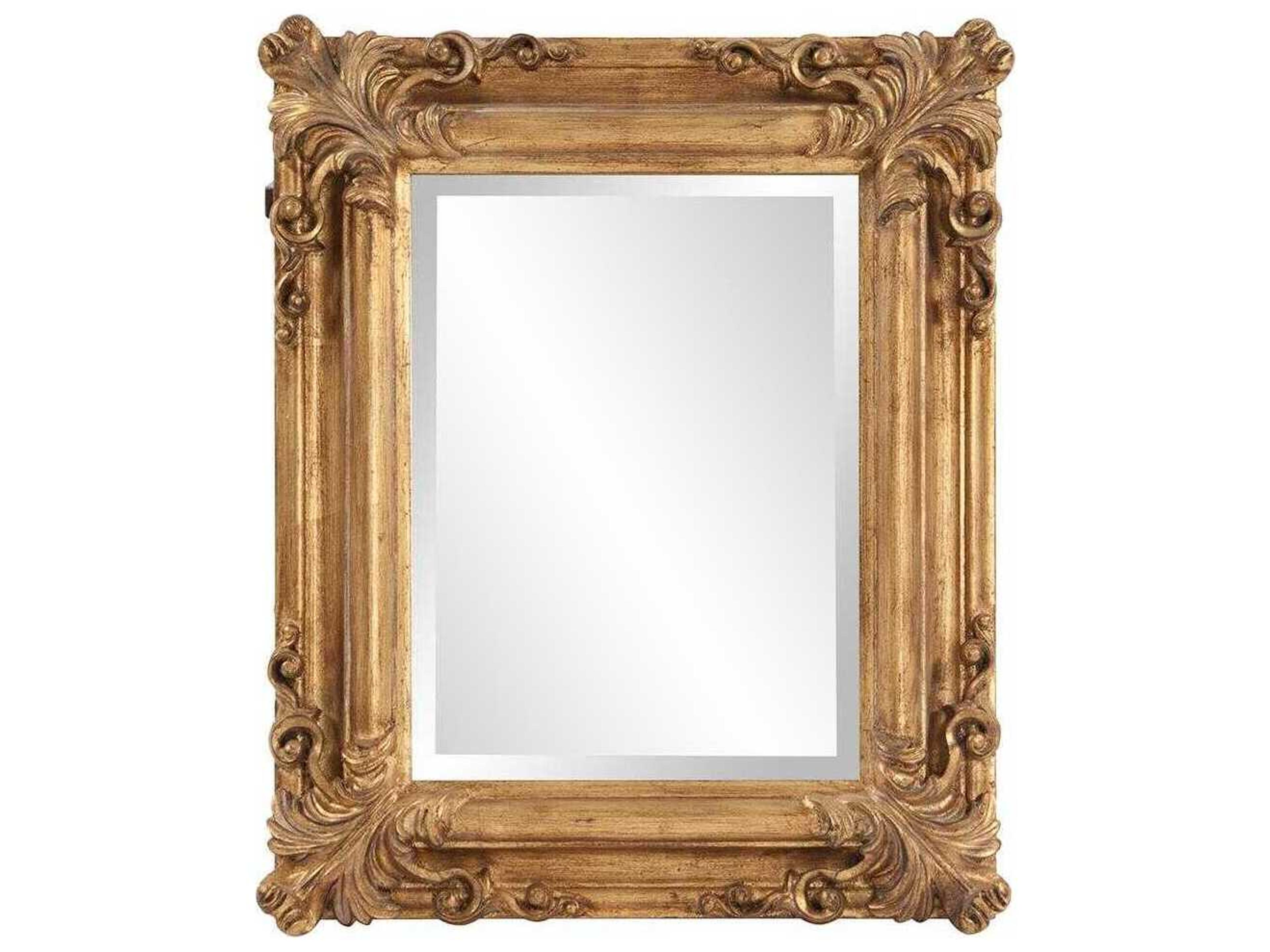 Edwin Antique Gold Leaf Rectangular Wall Mirror