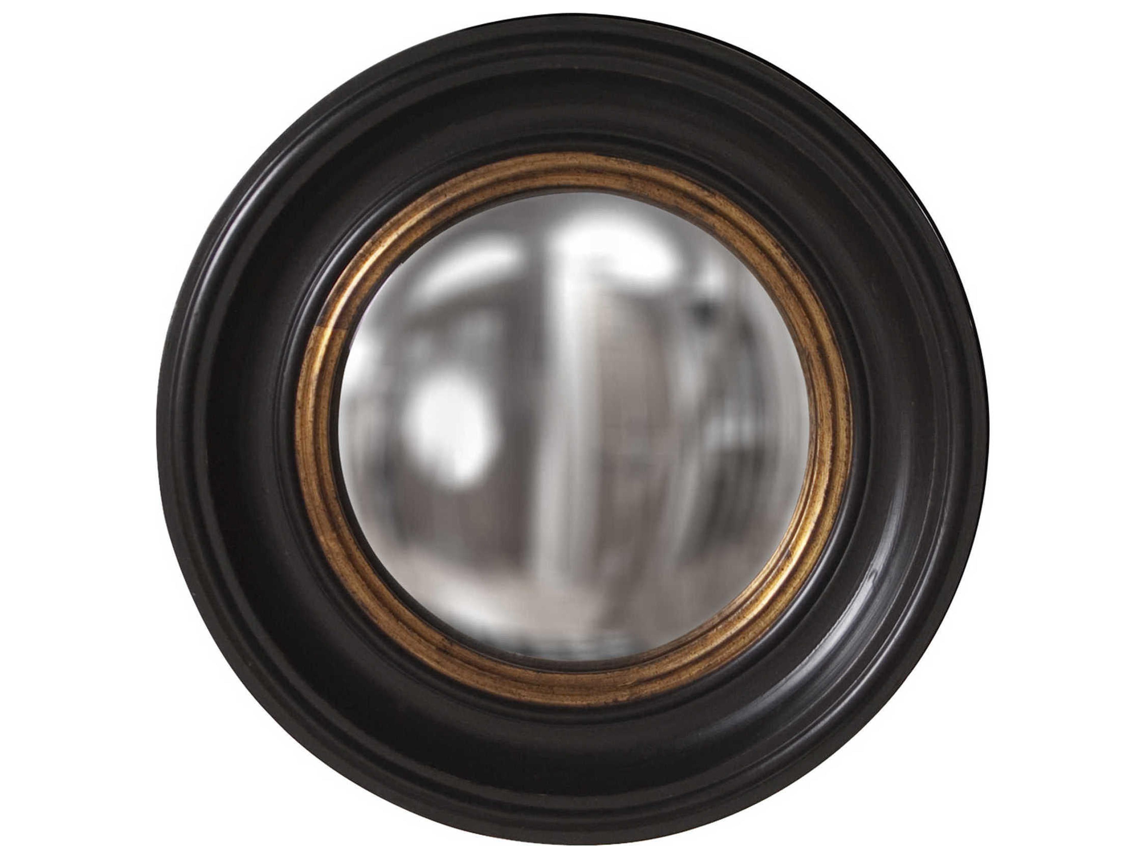 Albert Black Lacquer Round Wall Mirror
