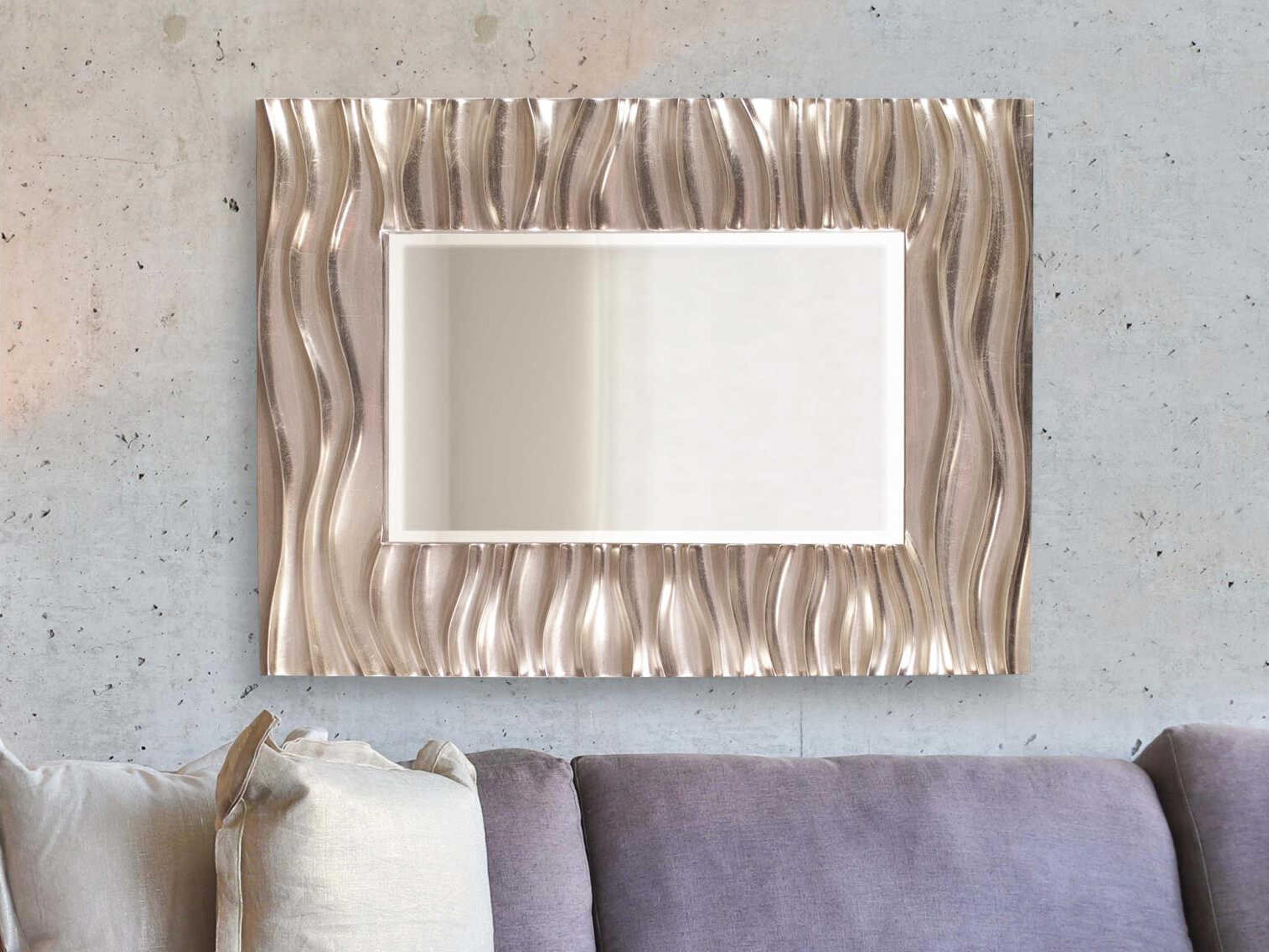 Howard Elliott Zenith Bright Silver Rectangular Wall Mirror