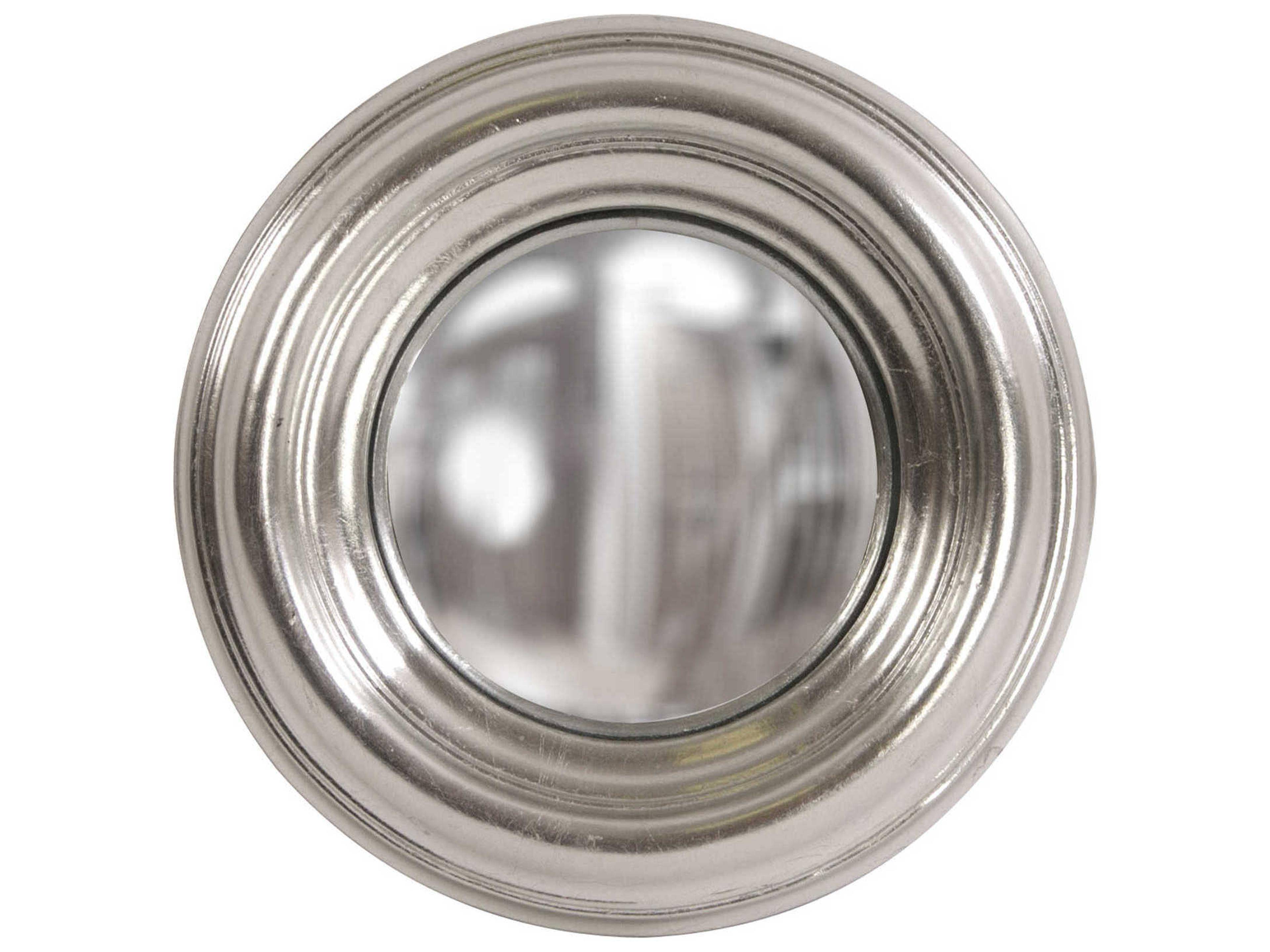 Howard Elliott Sylvia Bright Silver Round Wall Mirror