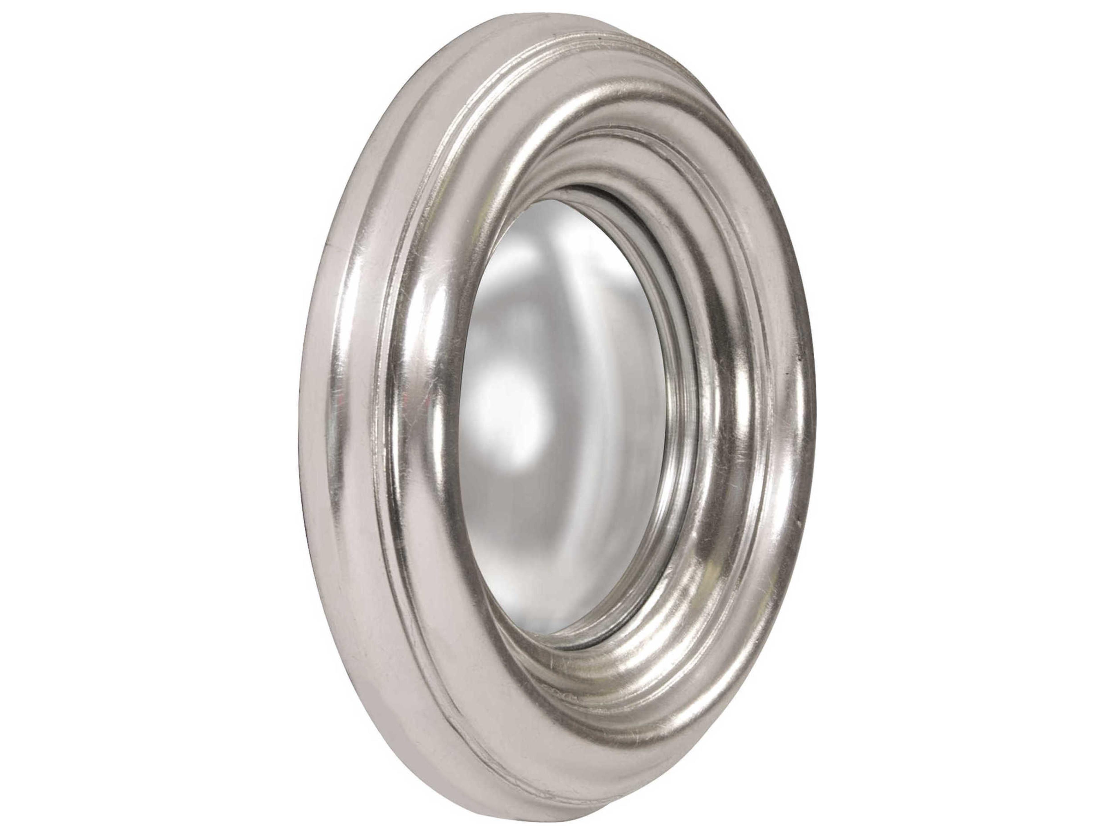 Howard Elliott Sylvia Bright Silver Round Wall Mirror