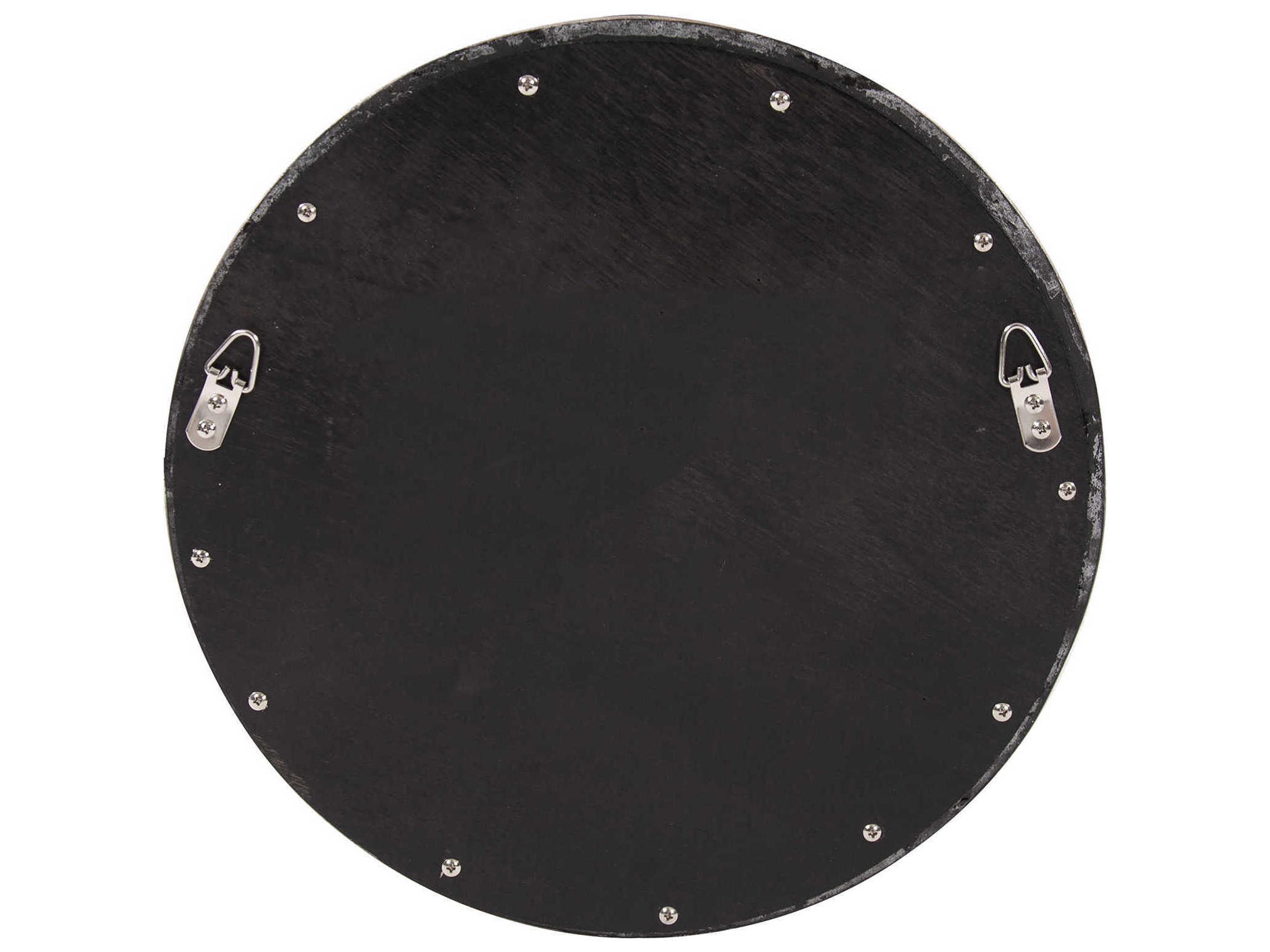 Howard Elliott Sylvia Bright Silver Round Wall Mirror